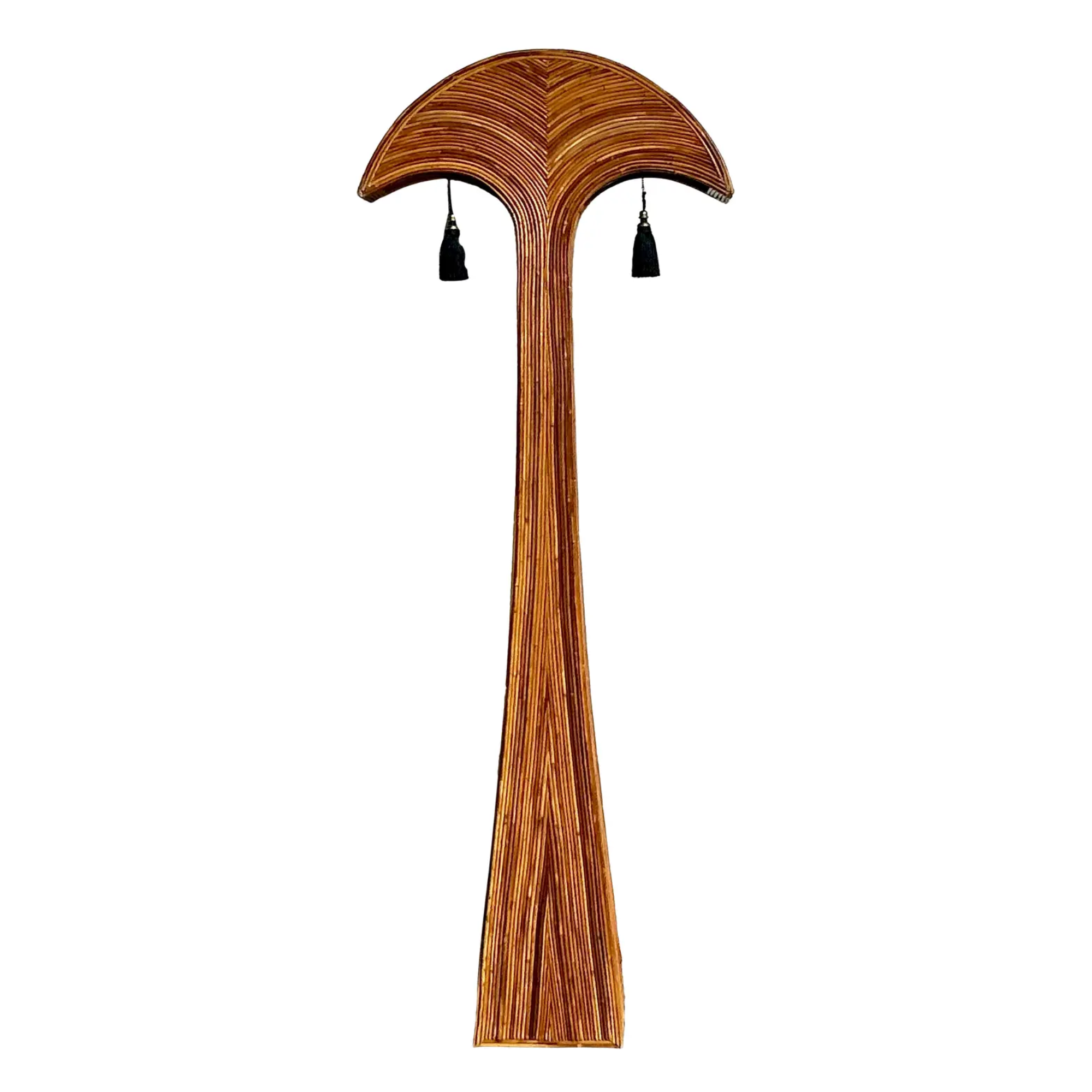 Vintage Pencil Reed Floor Lamp After Crespi