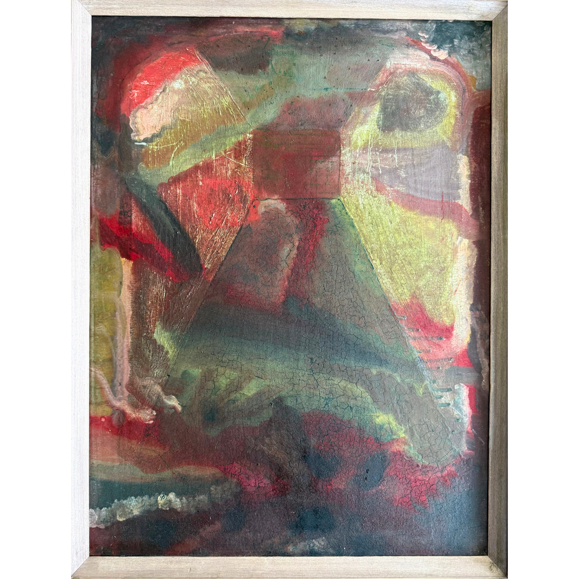 Vintage Colorful Abstract Signed Original Painting