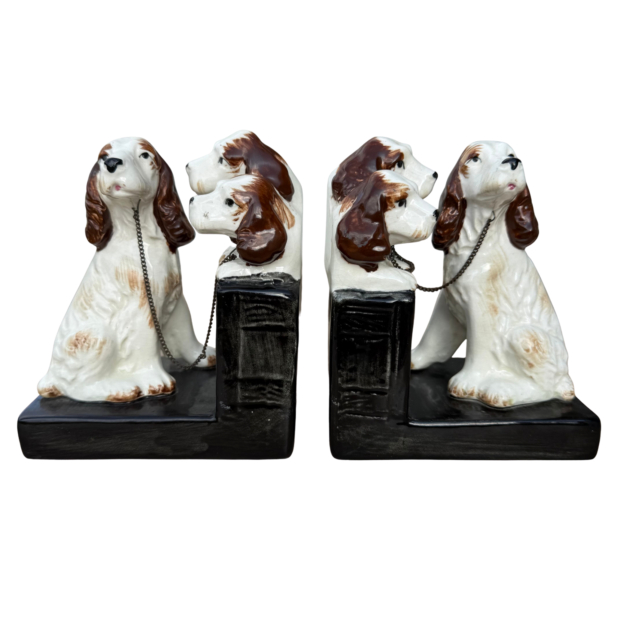 Vintage Japanese Spaniel Dog Bookends – Pair