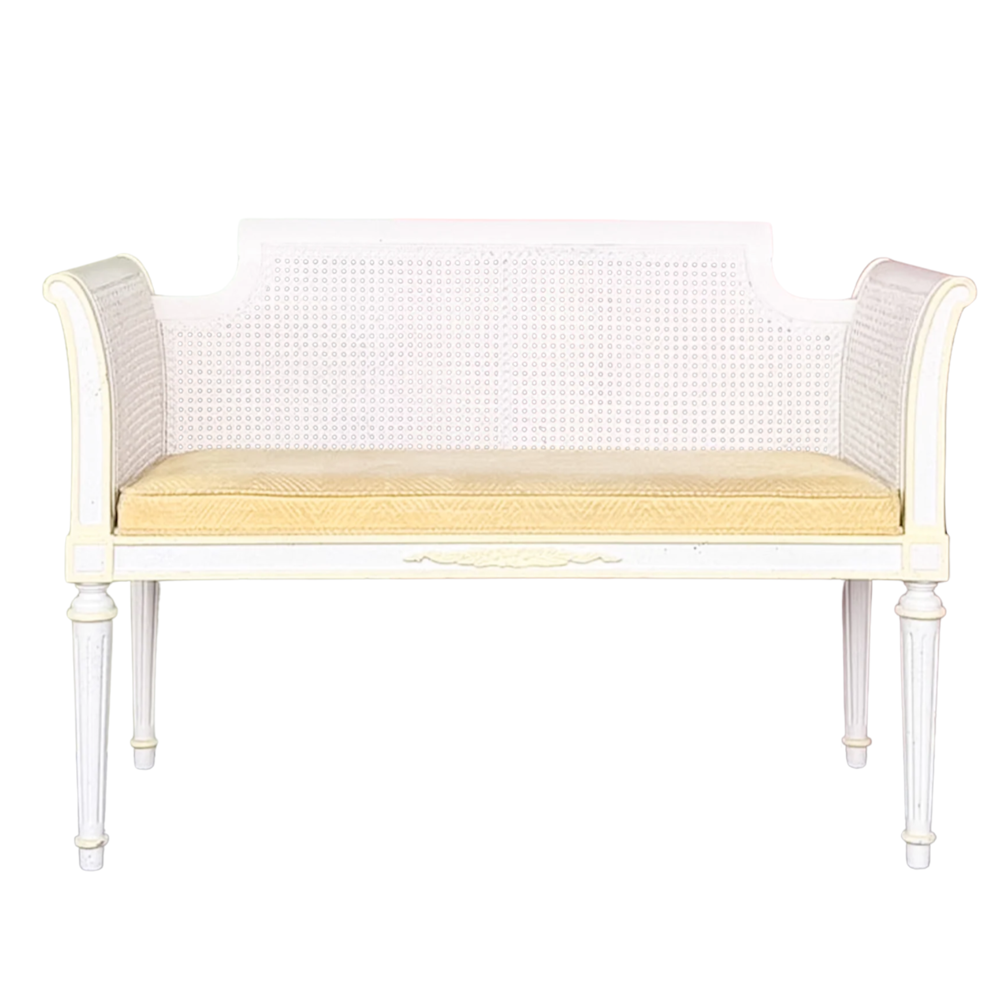 Vintage Regency Style White Bench