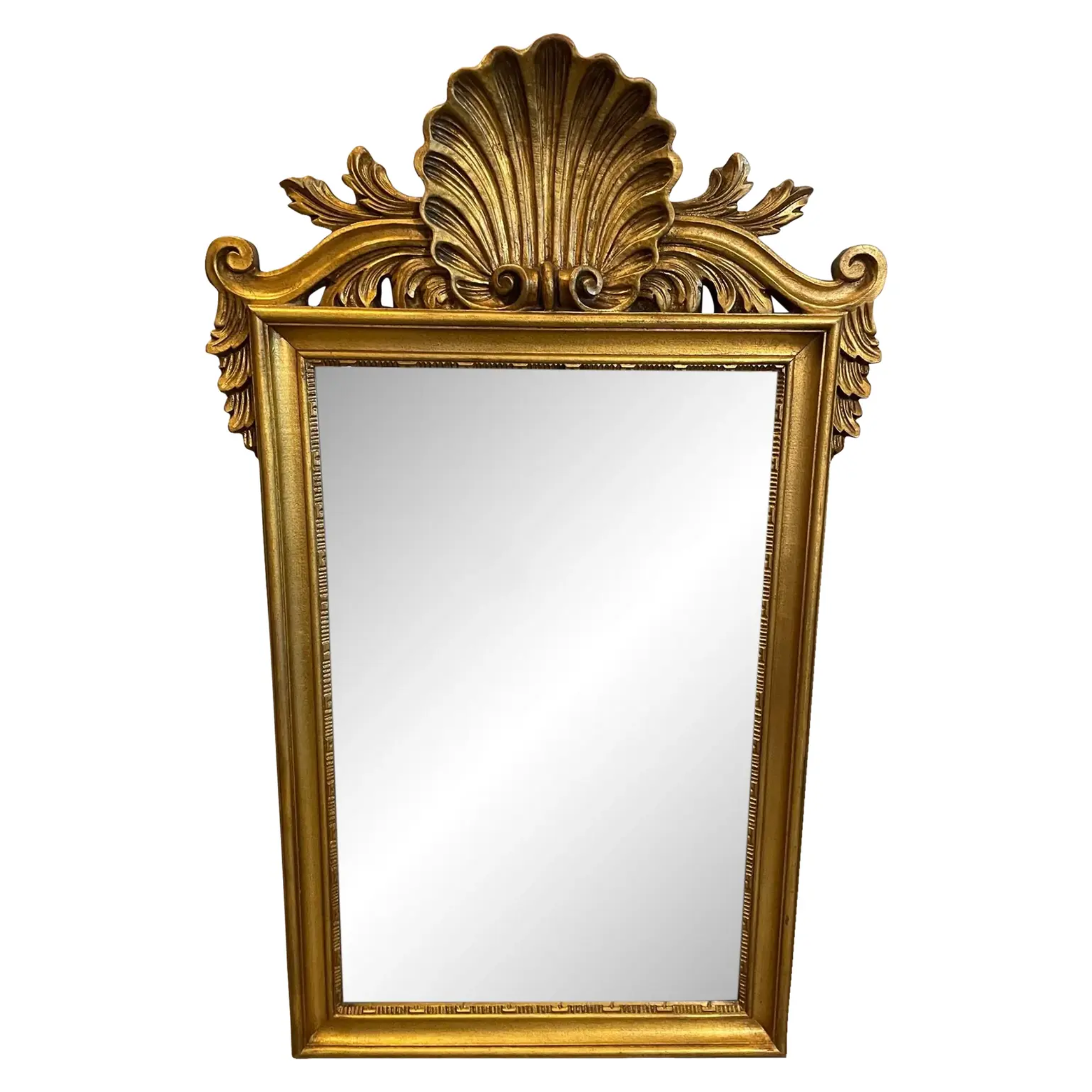 Vintage Hollywood Regency Shell Motif Wall Mirror