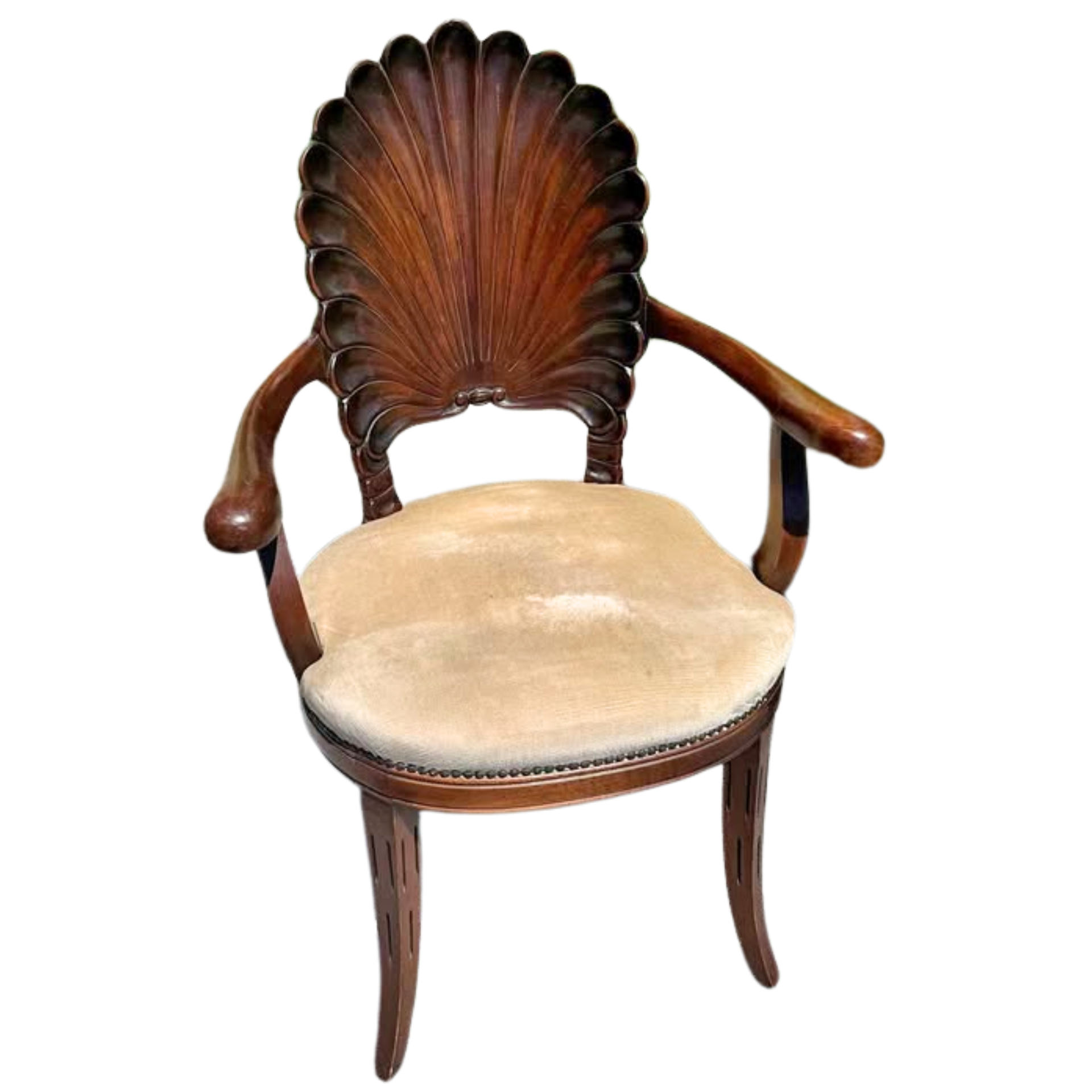 Italian Grotto Style Shell Back Chair