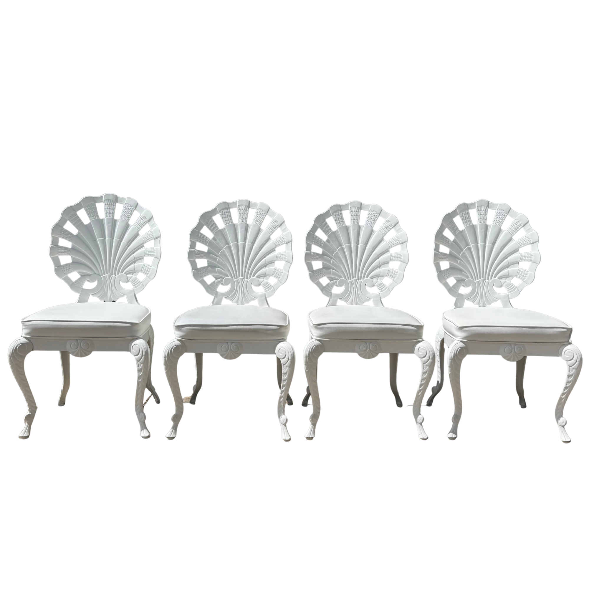 Vintage Grotto Shell Back Chairs - Set of 4