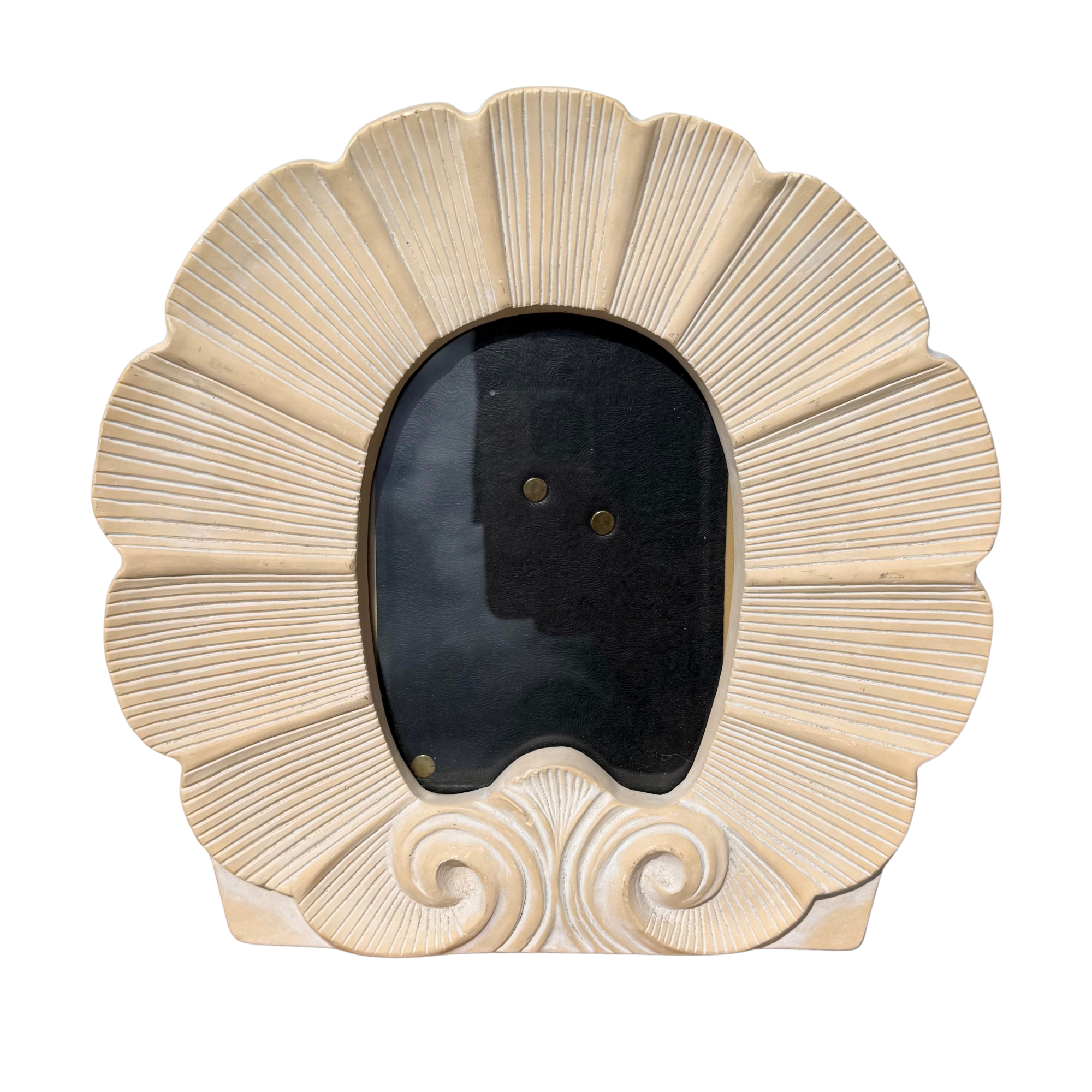 Vintage Terra Cotta Ceramic Shell Picture Frame