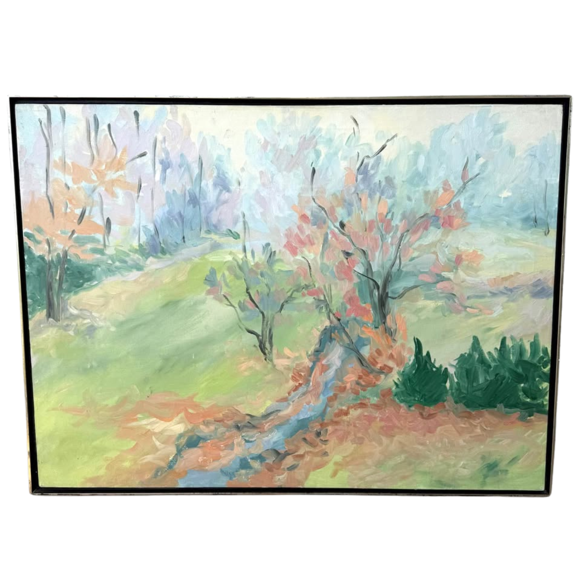 Original Signed Cynthia Rosen 1977 Abstract Landscape Painting