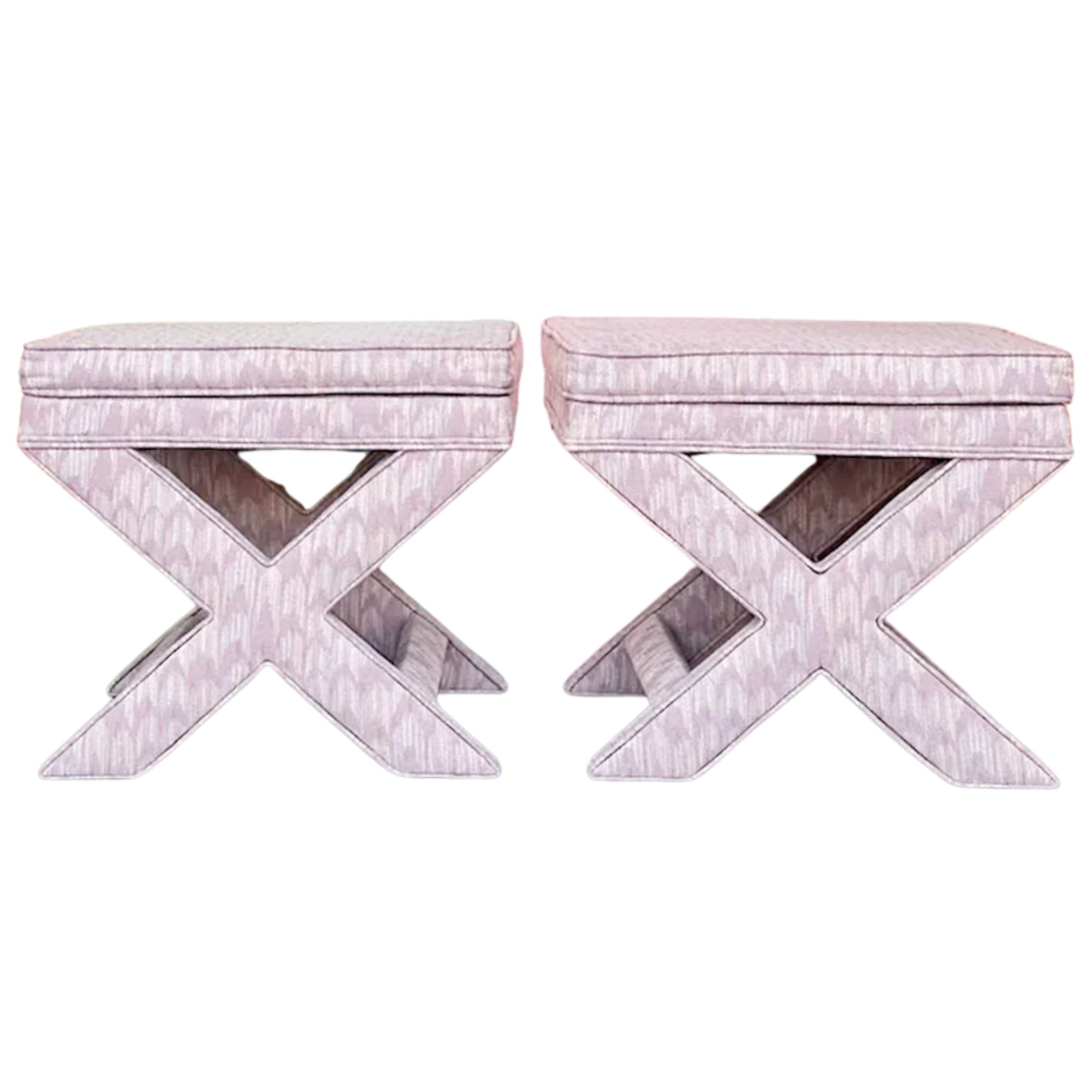 Vintage Lavender X Ottomans - A Pair