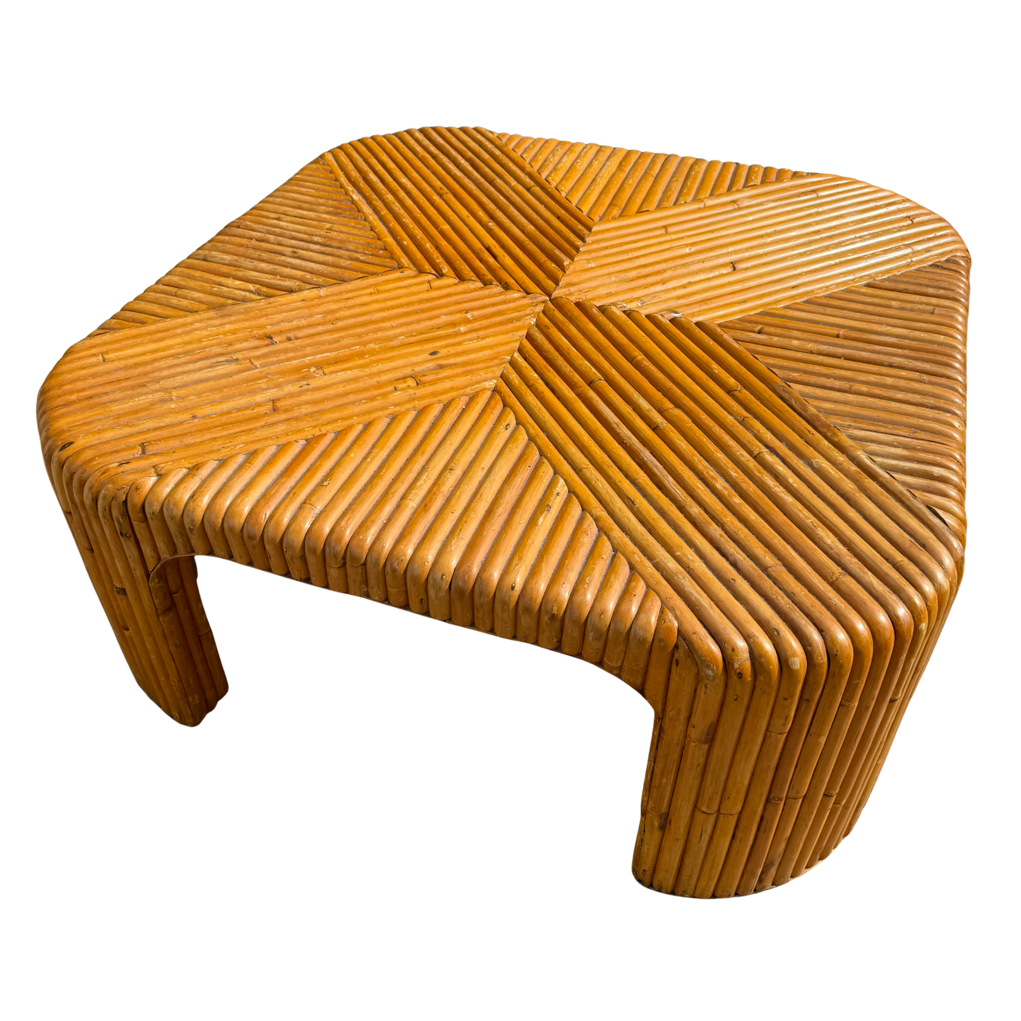 Vintage Split Reed Rattan X Coffee Table