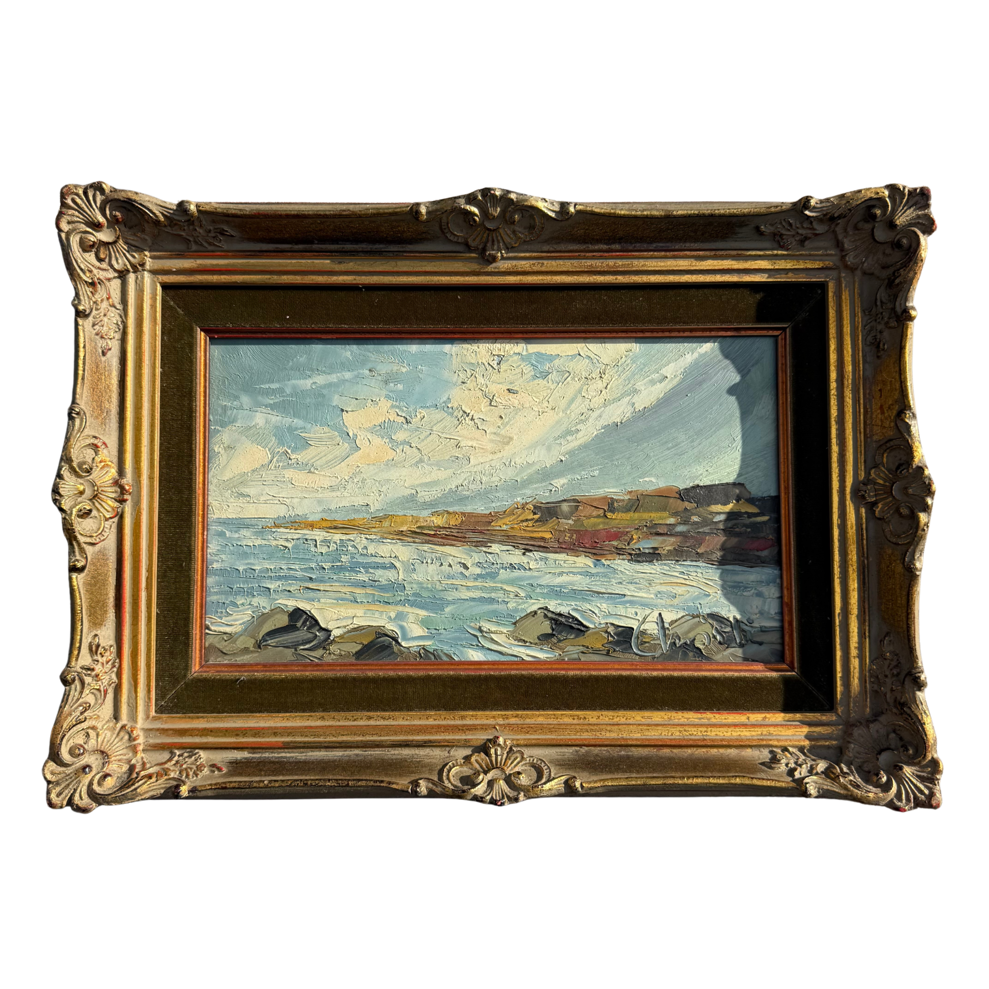 Vintage Original Coastal Landscape Painting