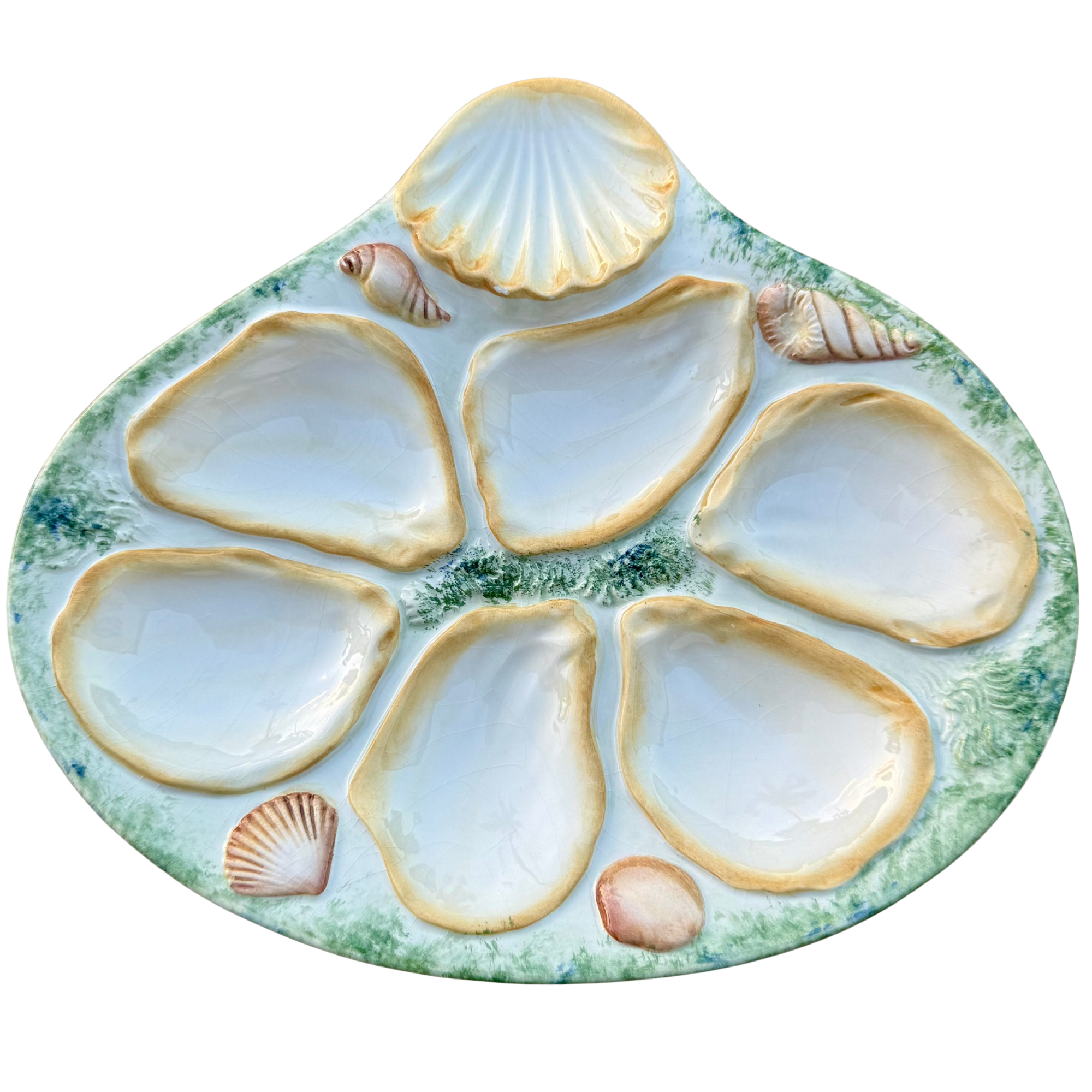 Vintage Italian Vietri Seashell Oyster Plate