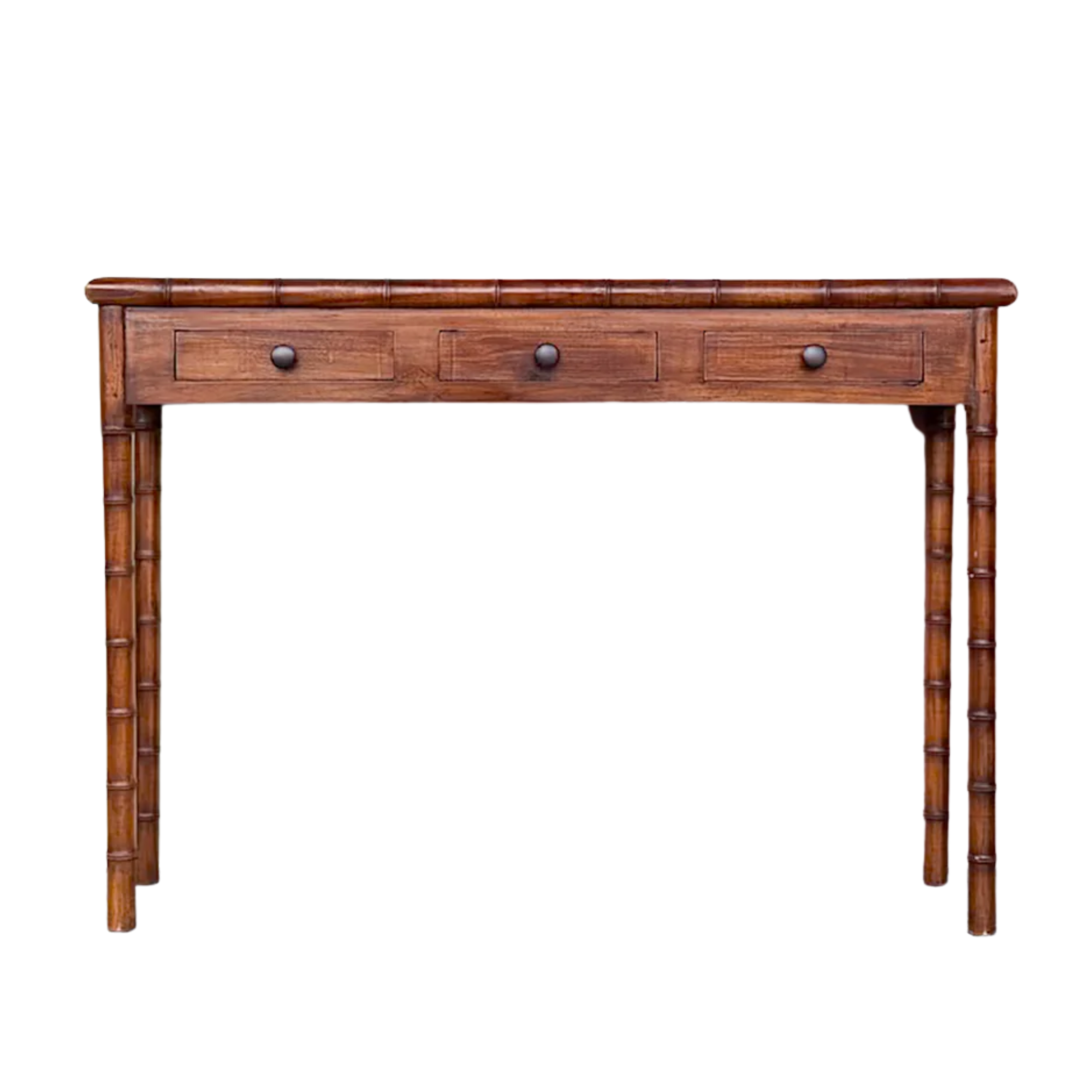 Vintage Faux Bamboo Wood Console