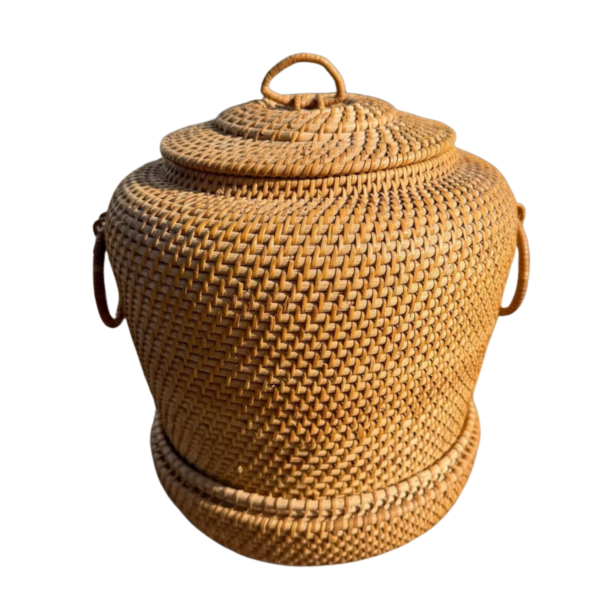 Vintage Coastal Woven Rattan Basket