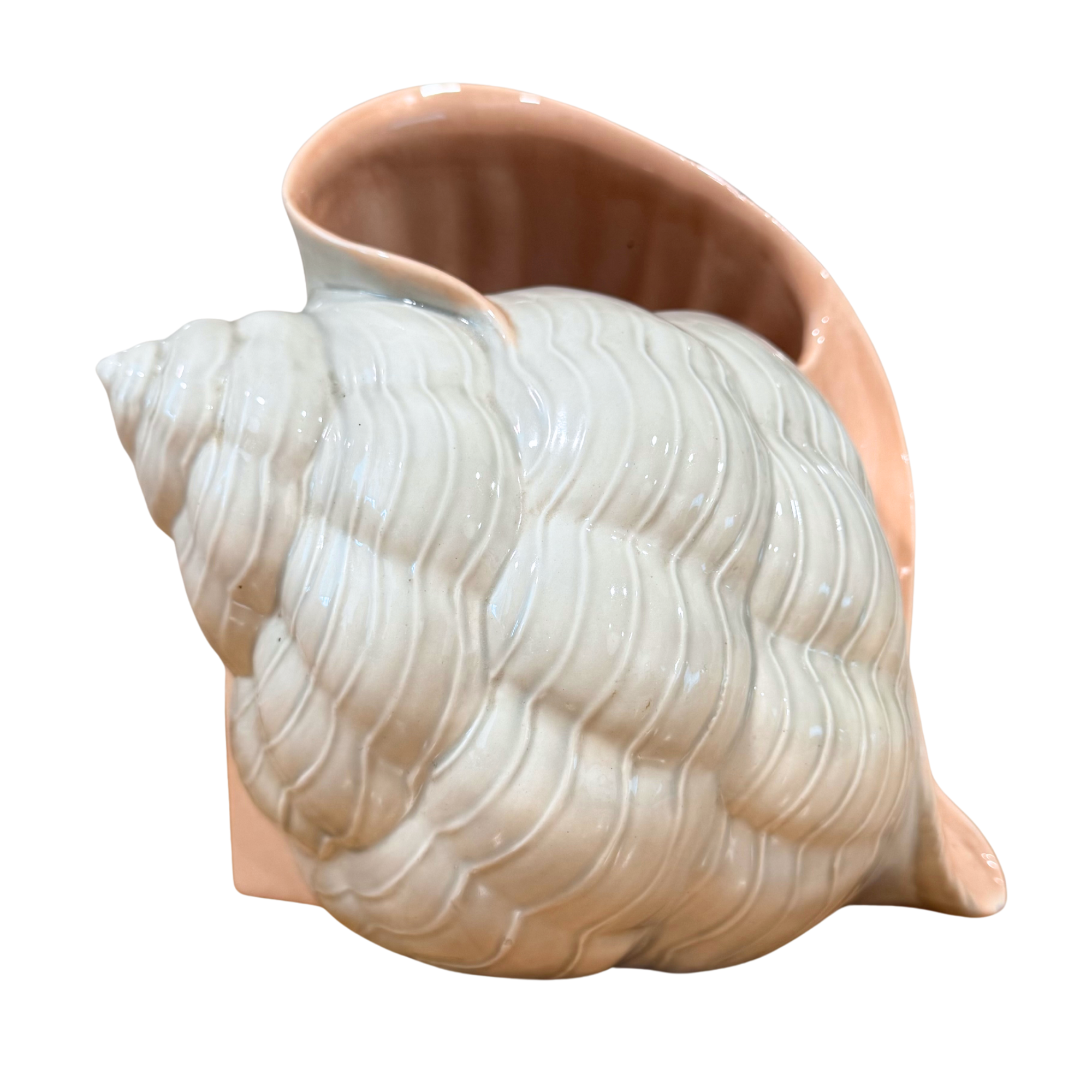 Vintage Ceramic Seashell Tissue Box Cover