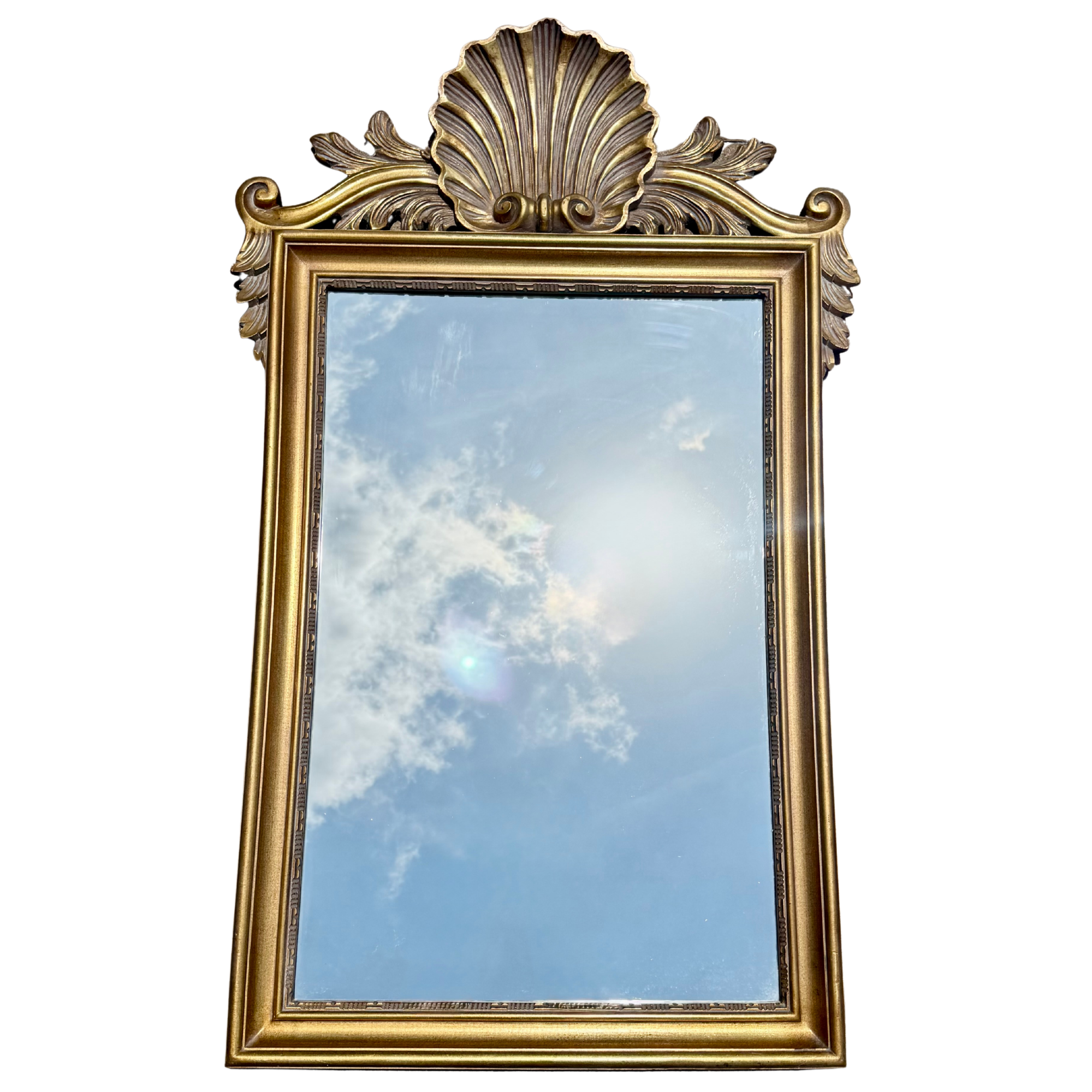 Vintage Regency Shell Crest Wall Mirror