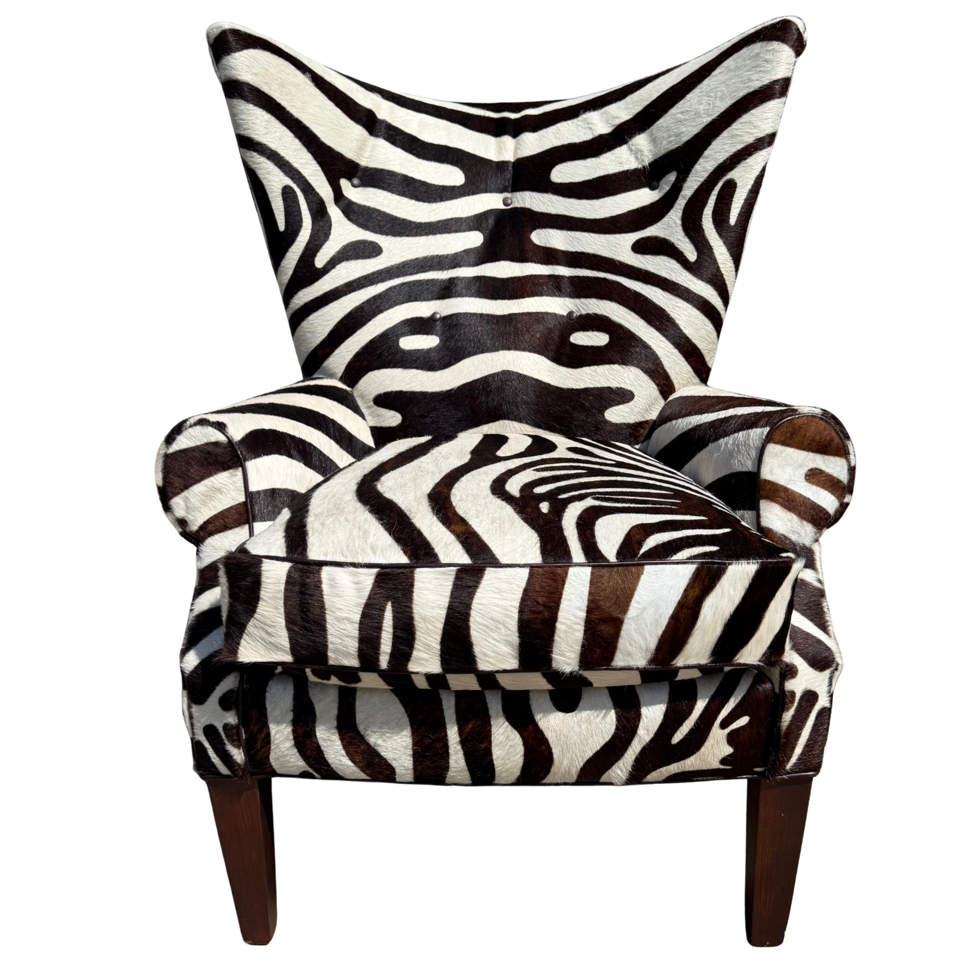 Vintage Zebra Wingback Lounge Chair by Lee Industries