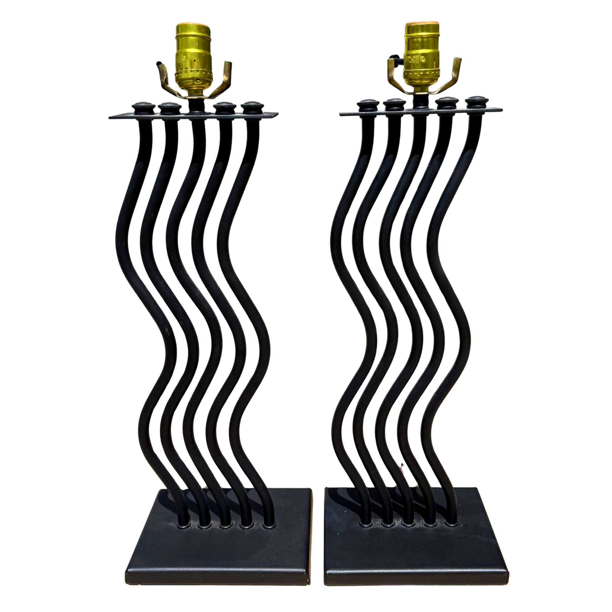 Vintage Post Modern Squiggle Lamps - A Pair