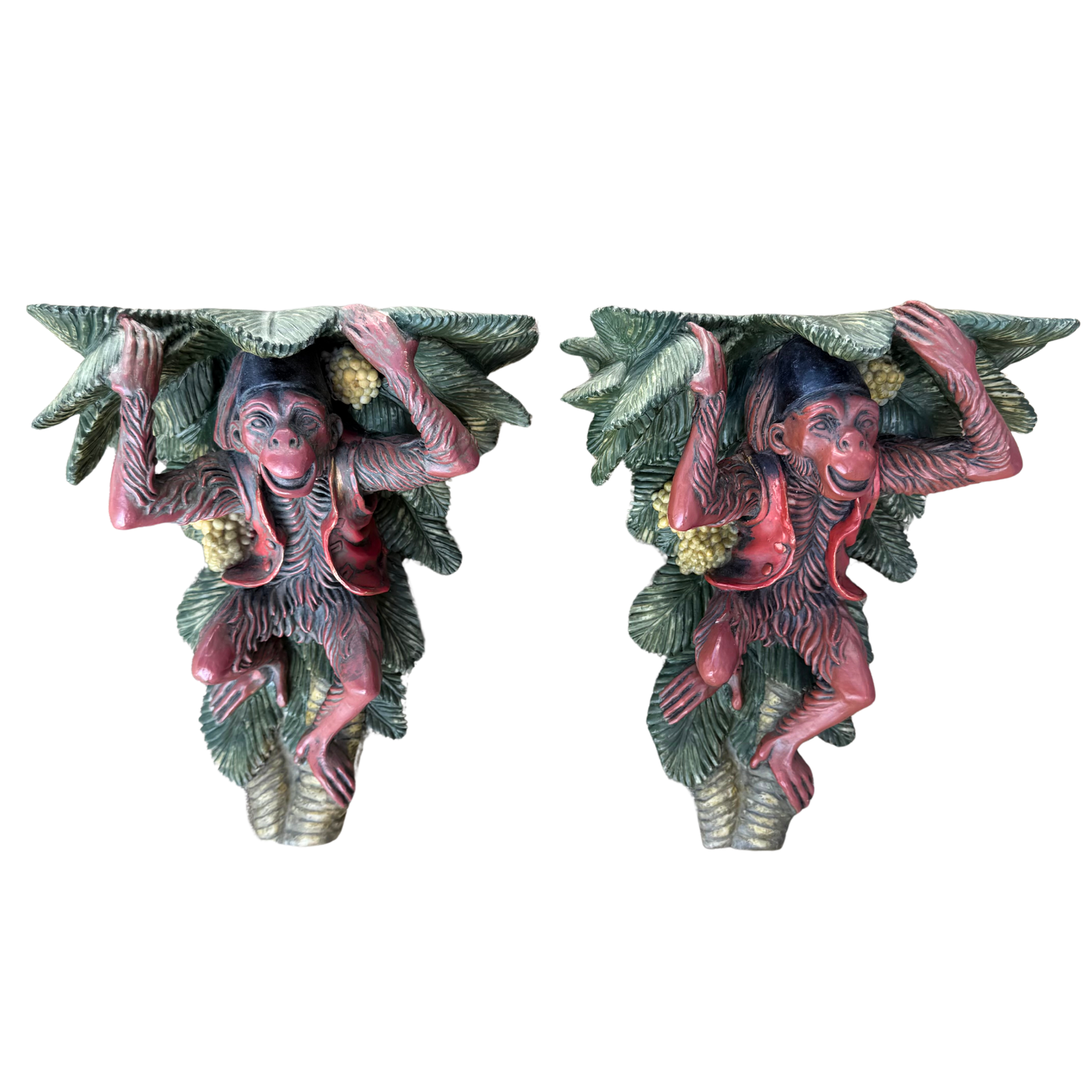 Vintage Monkey & Palm Wall Sconces