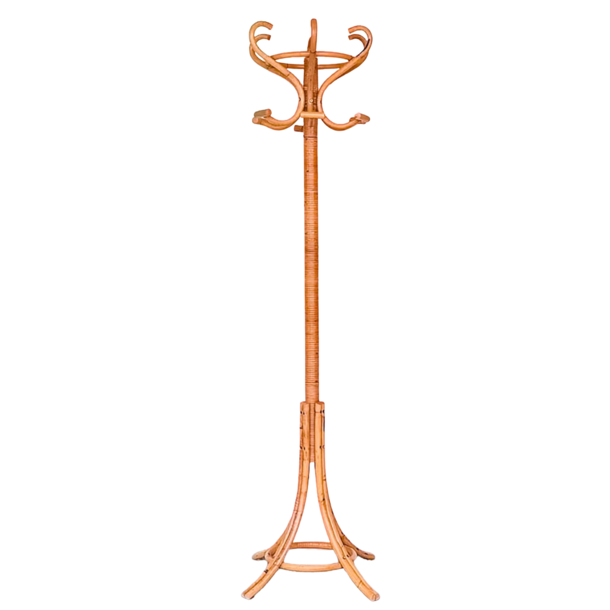 Vintage Rattan Coat Rack