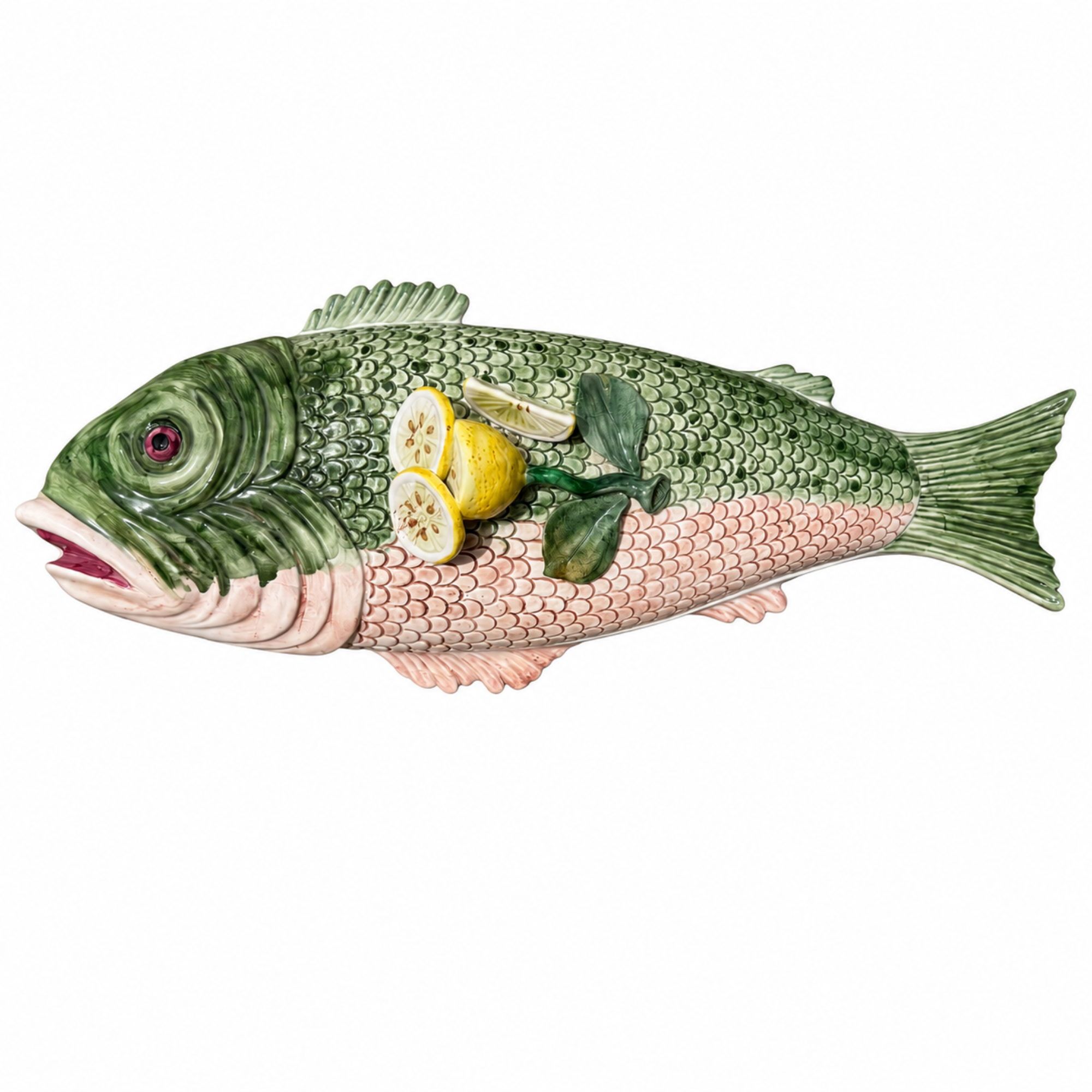 Vintage Italian Vietri Ceramic Fish Lidded Dish
