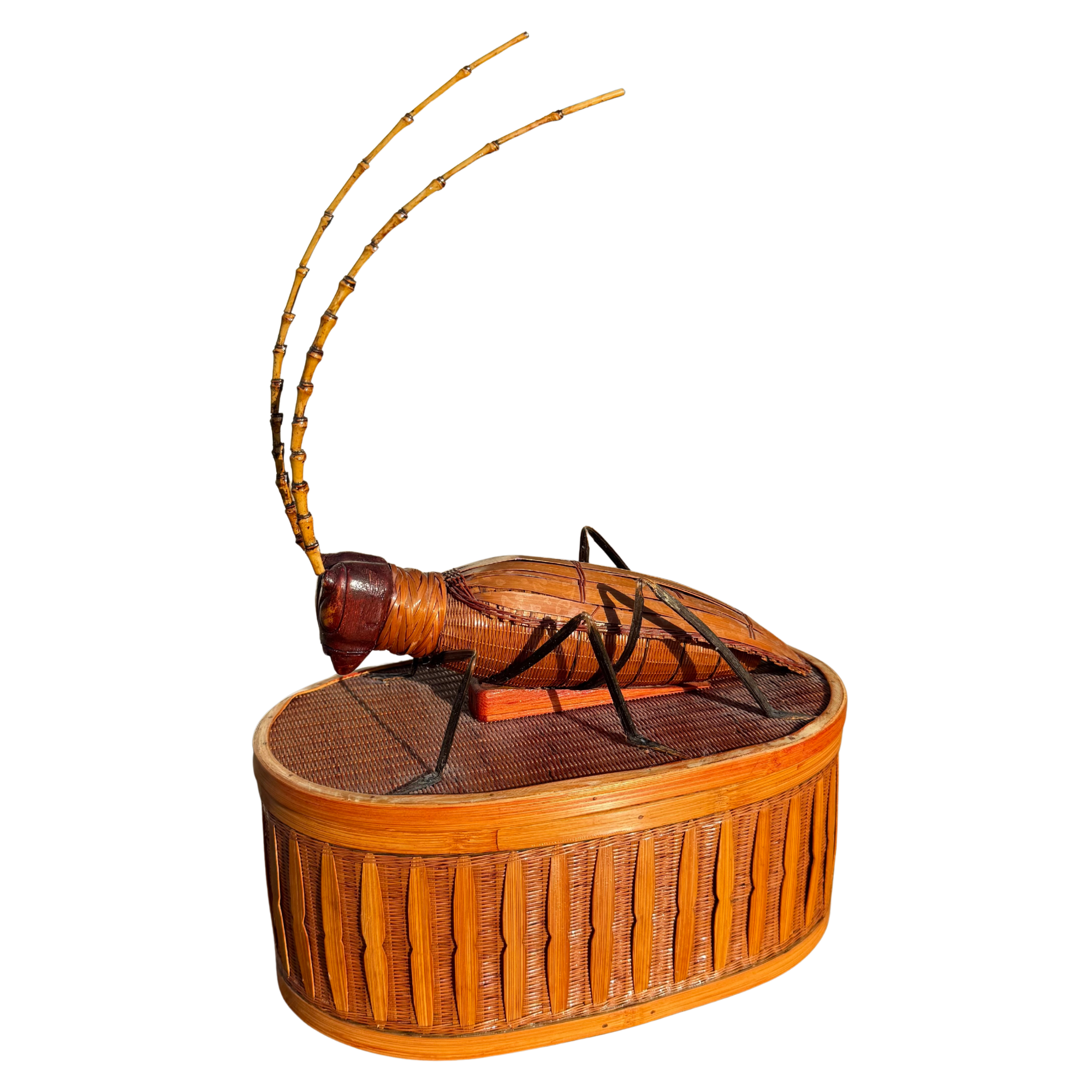 Vintage Shanghai Woven Wicker Bug Box
