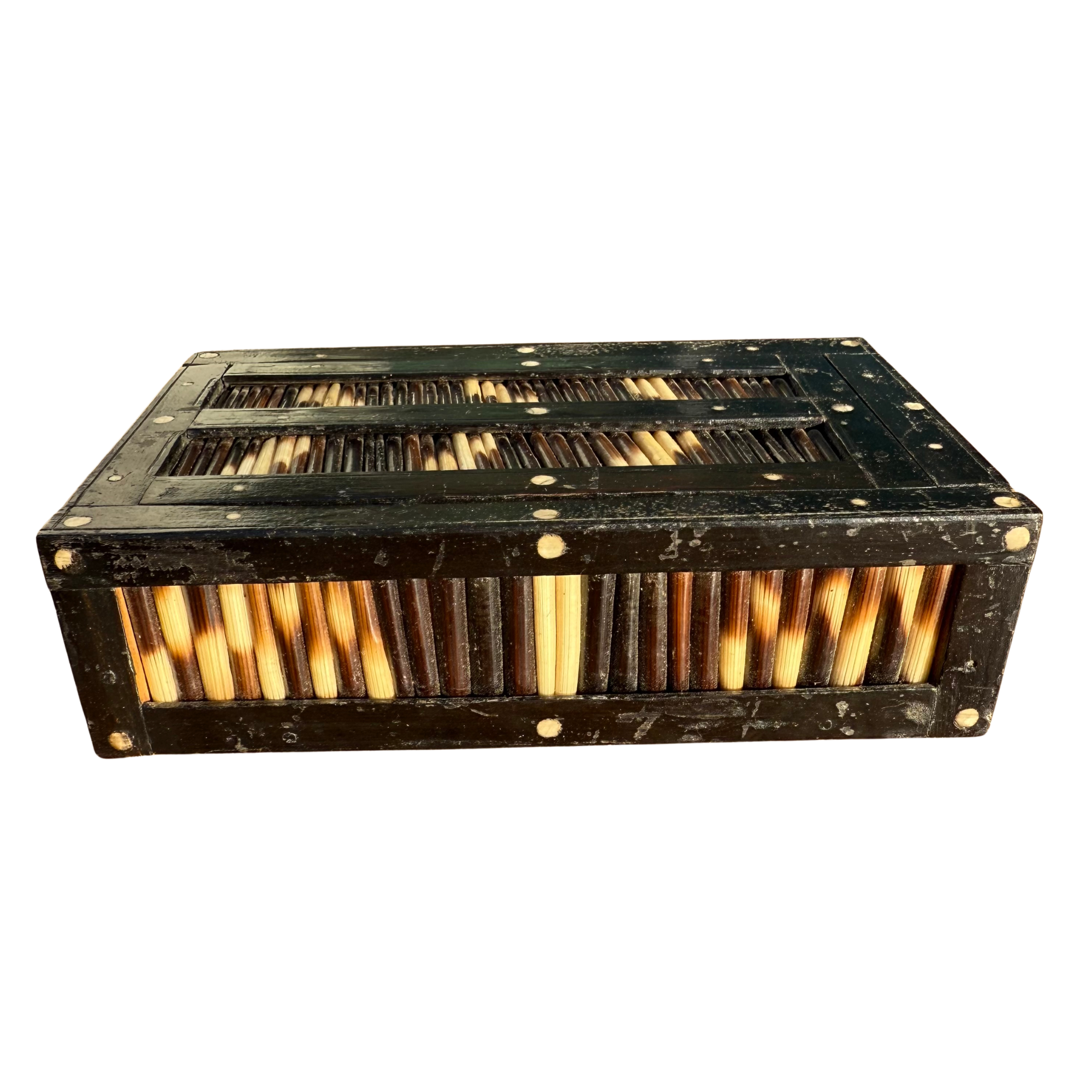 Antique Anglo Indian Box Handcrafted with Porcupine Quills