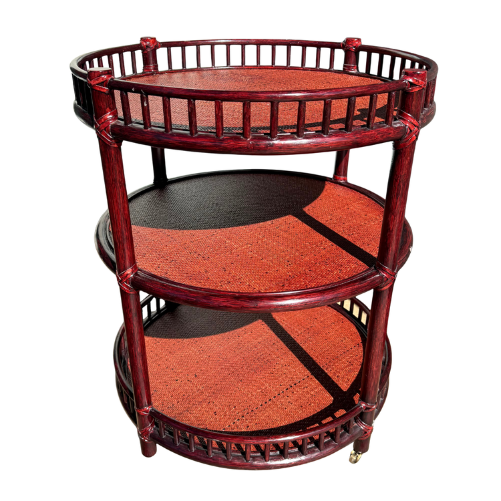 Vintage McGuire Rattan Bar Cart