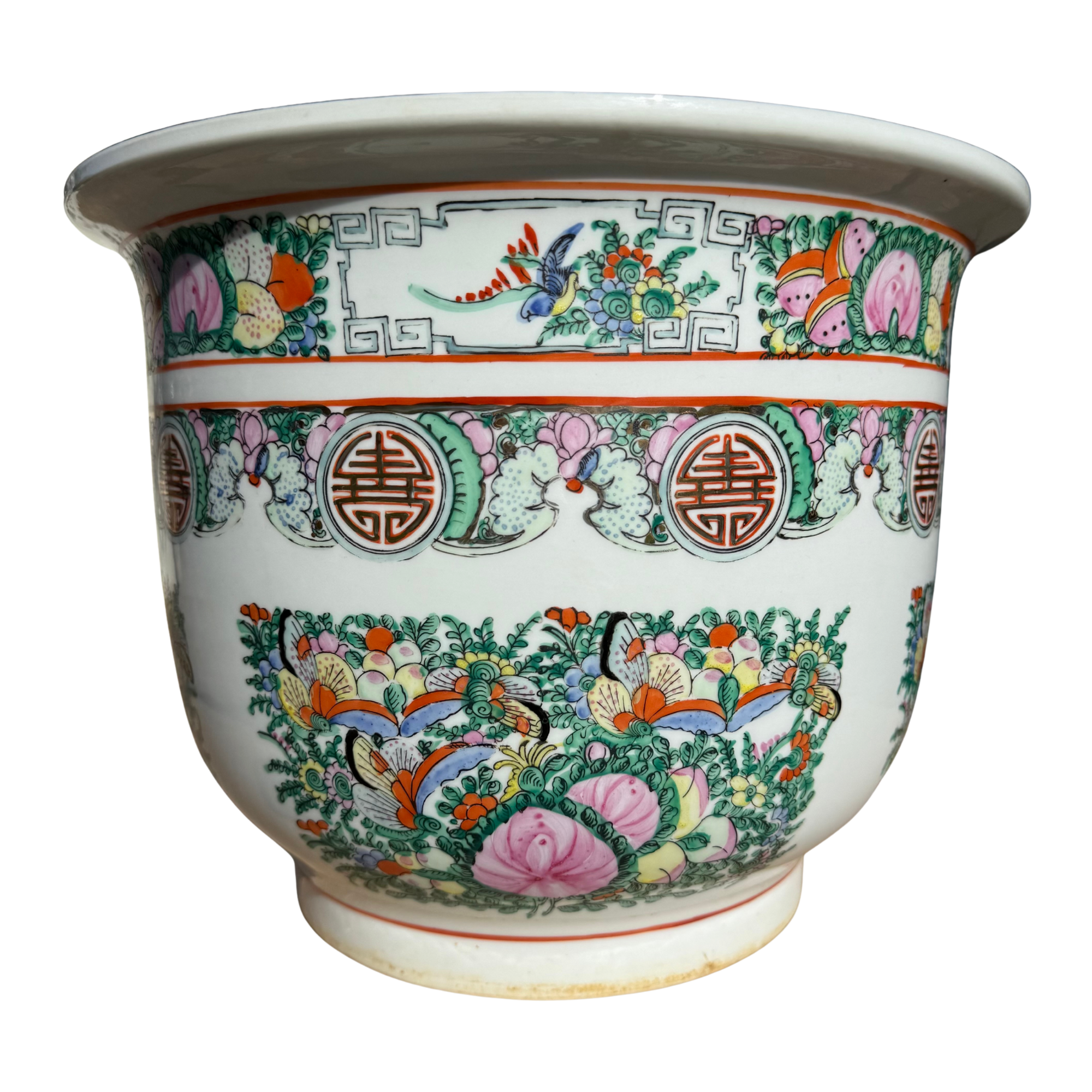 Vintage Rose Medallion Planter Cachepot