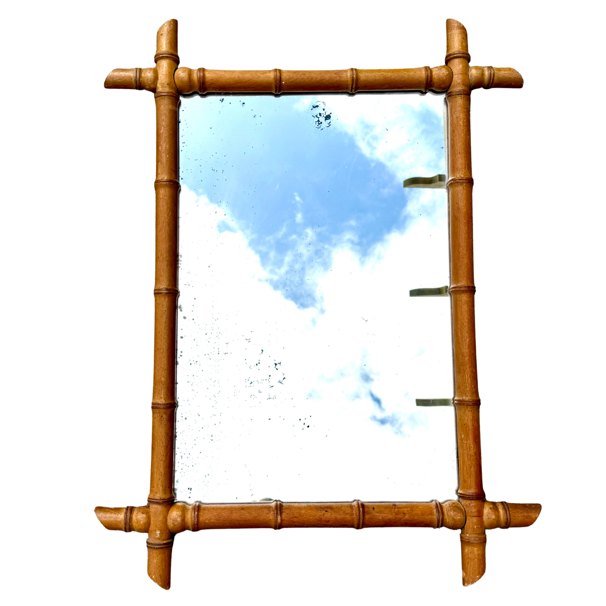 Vintage French Faux Bamboo Mirror
