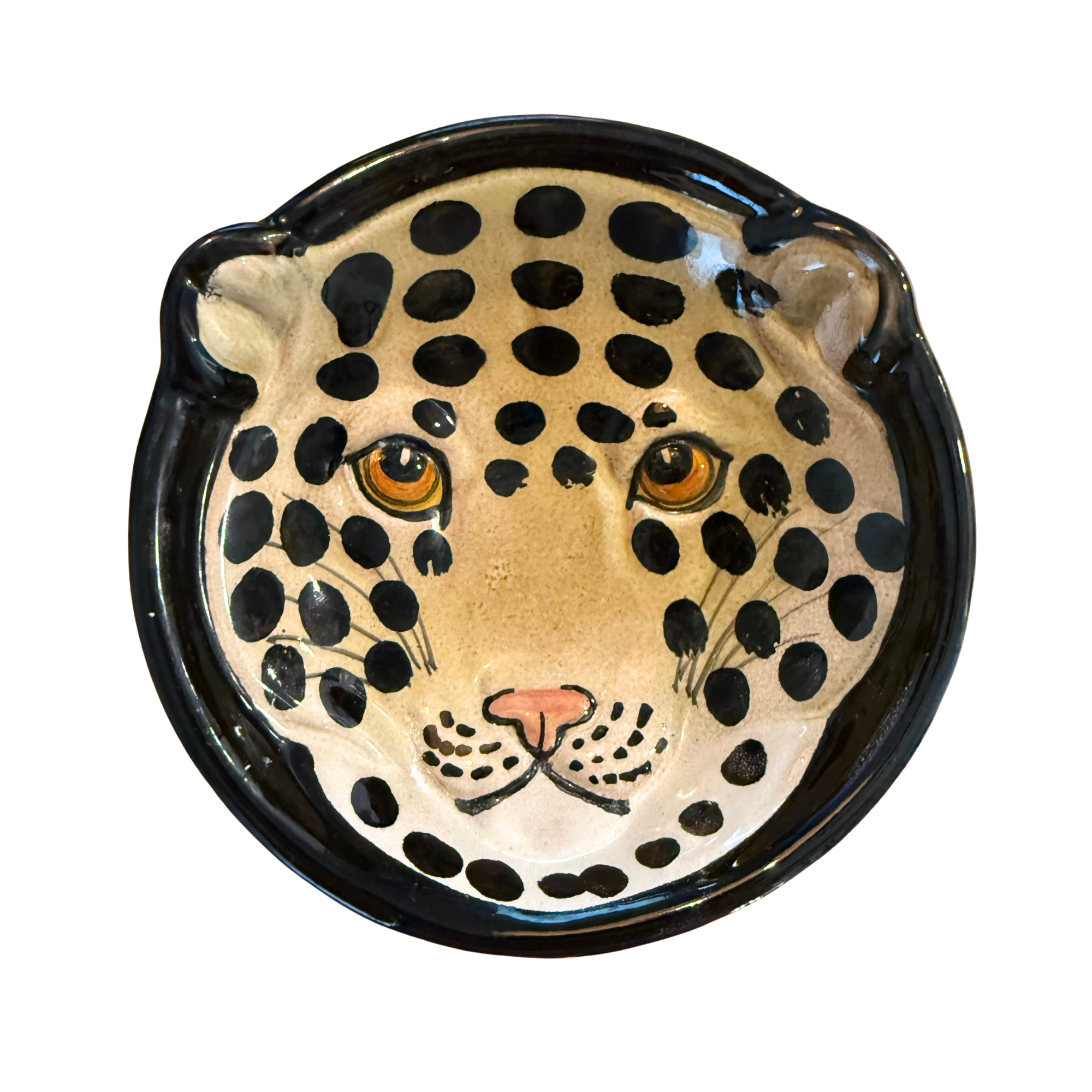 Vintage Italian Ceramic Leopard Bowl