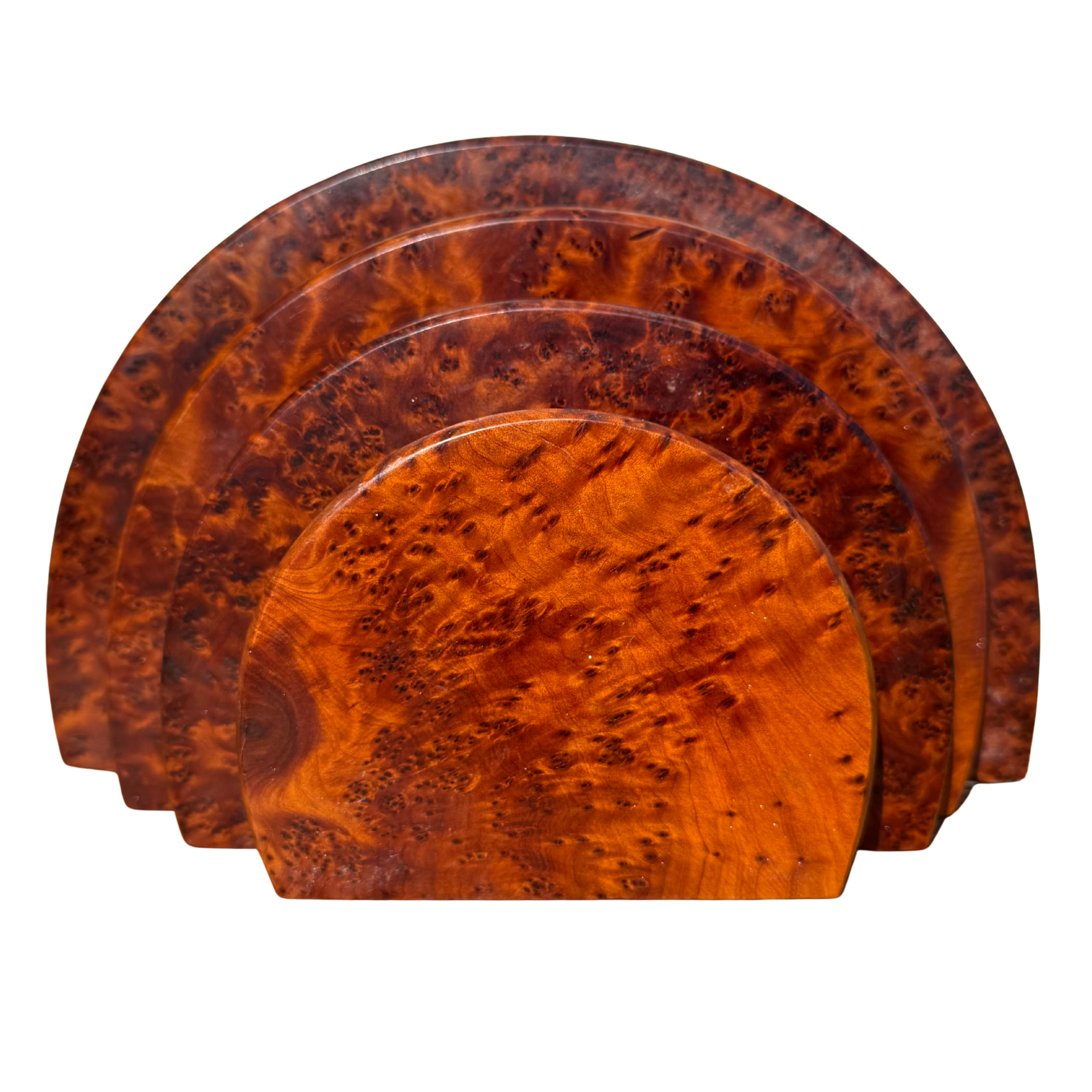 Art Deco Burl Wood Letter Holder