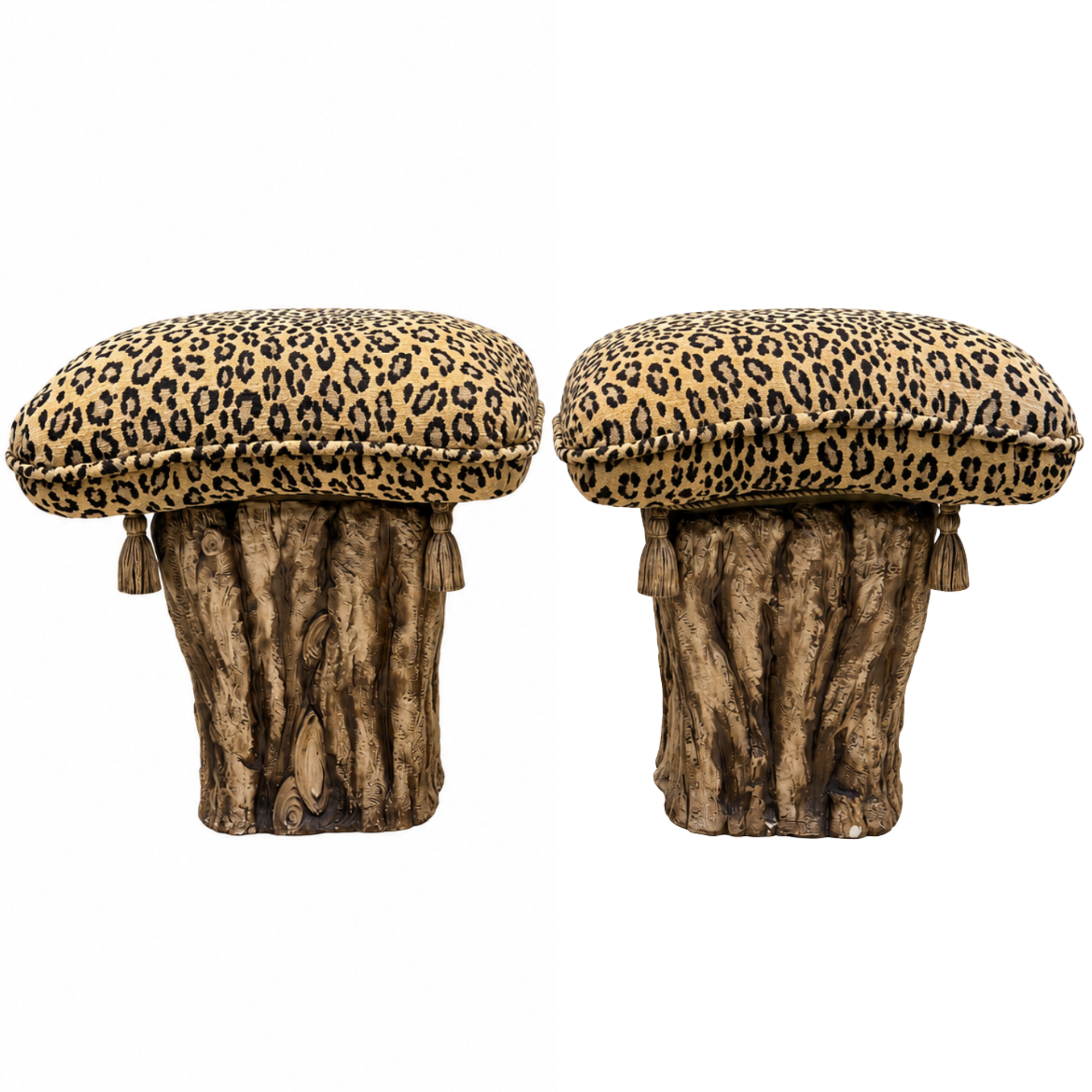 Vintage Faux Bois Tassel Garden Stools by Coco Chanel 