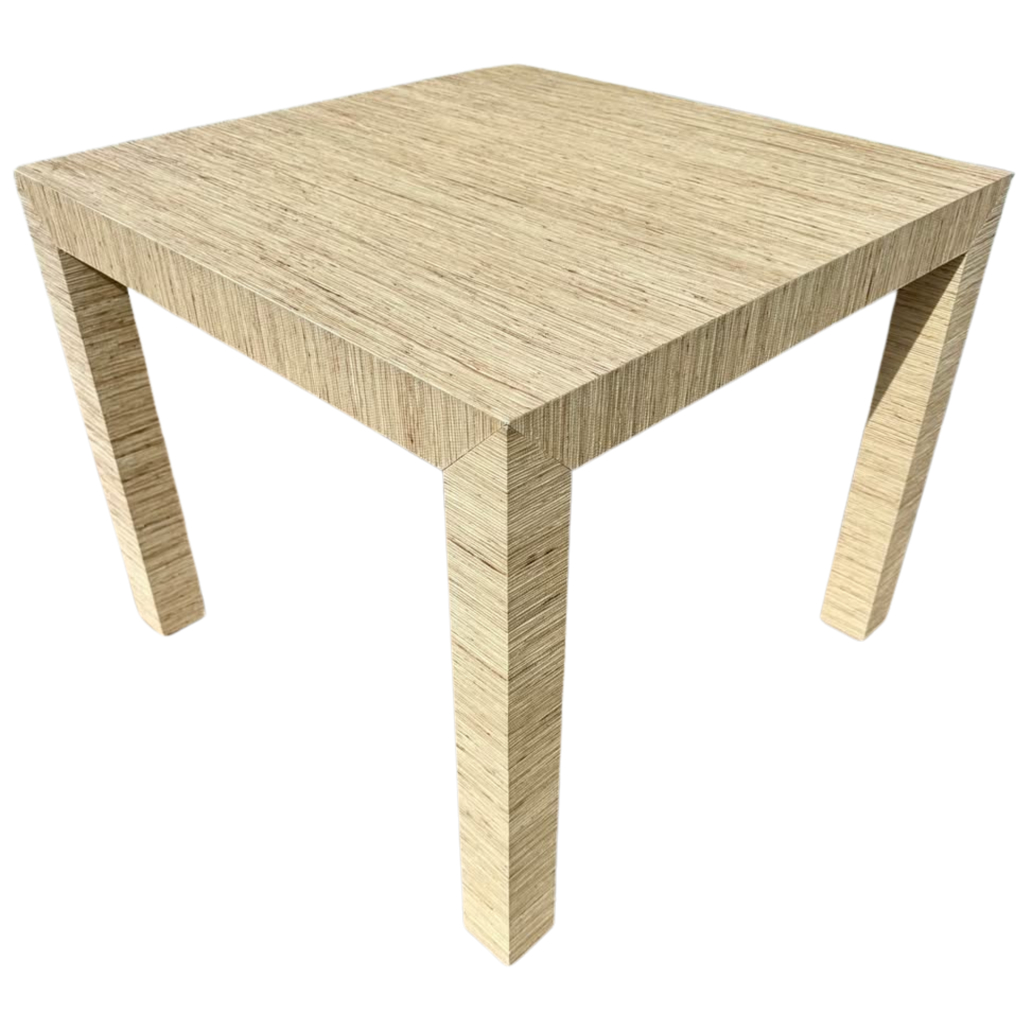 Coastal Lacquered Grasscloth Wrapped Game Table