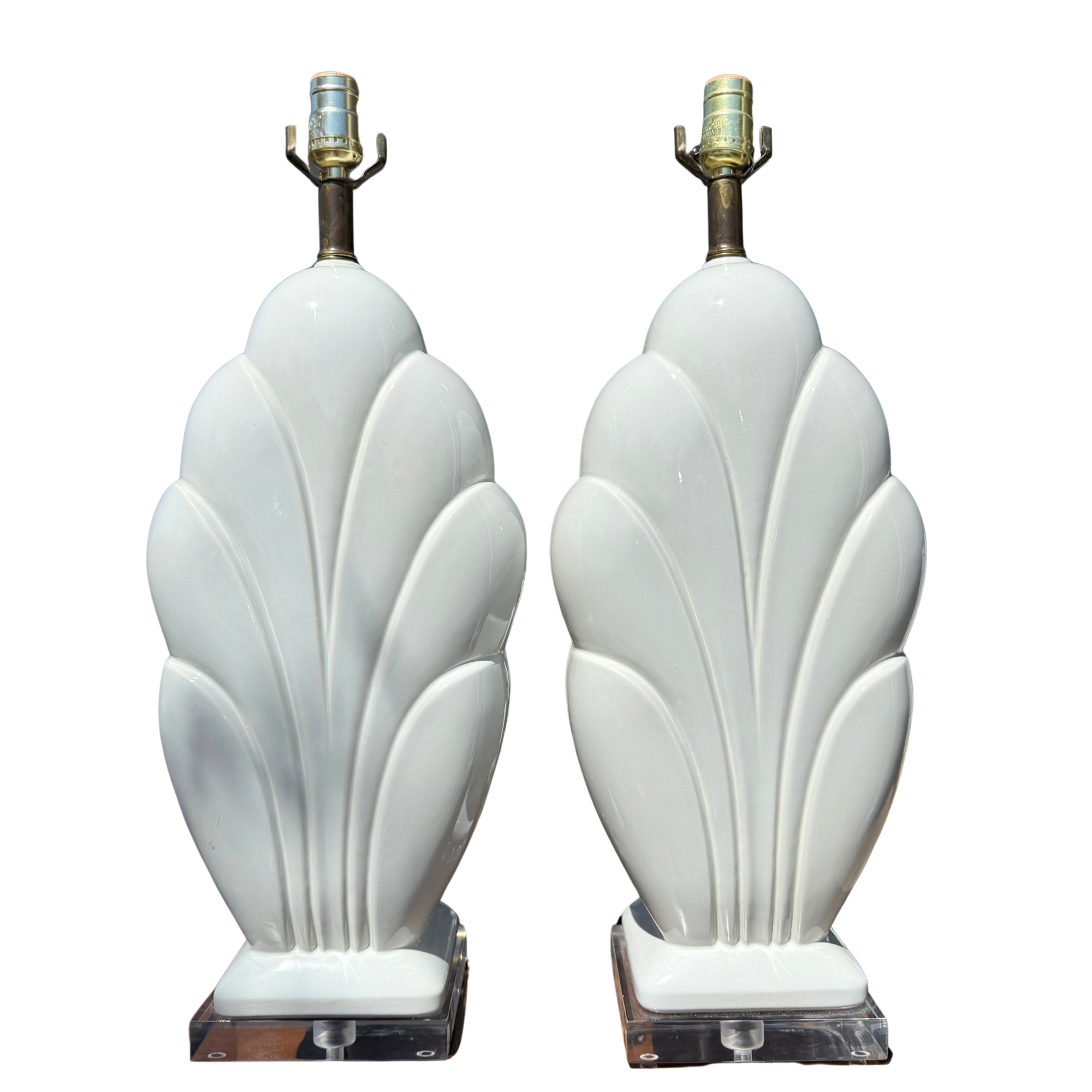 Vintage Hollywood Regency Shell Lamps - A Pair