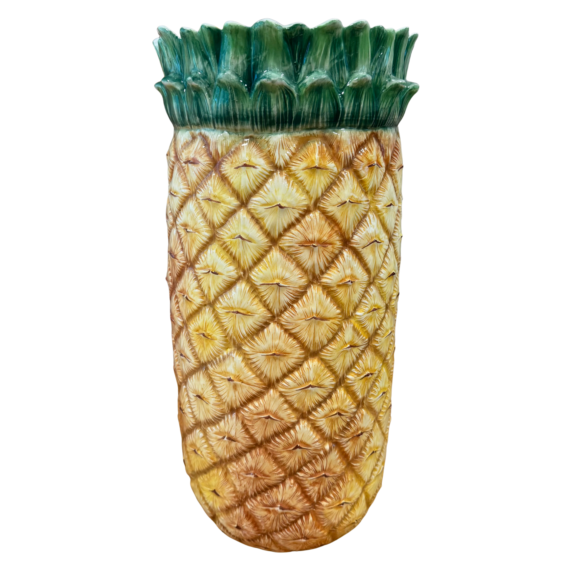 Vintage Hand Painted Italian Pineapple Umbrella Holder