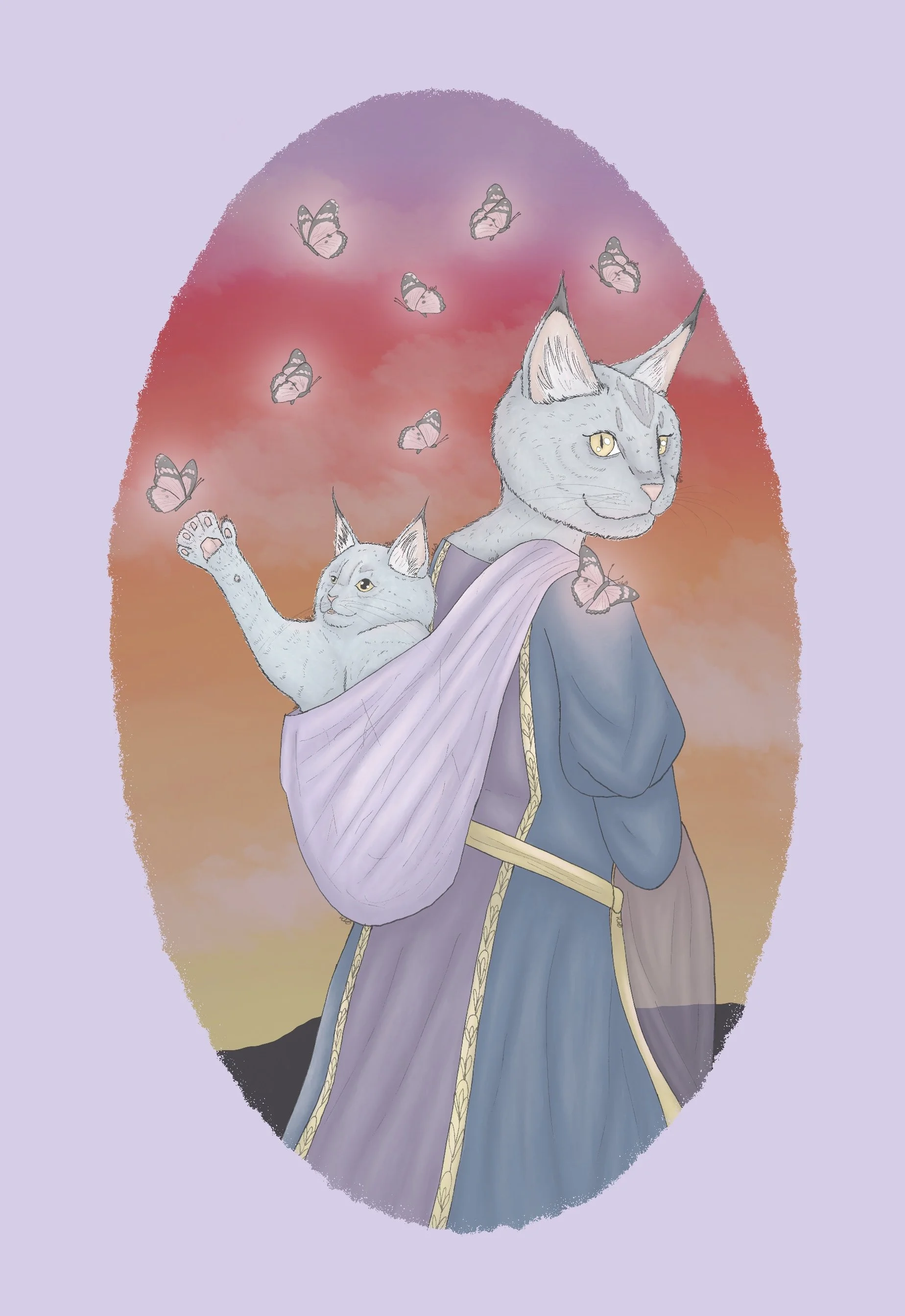 March “I’ll Carry You”, a tender depiction of a Tabaxi mother carrying her kitten. 