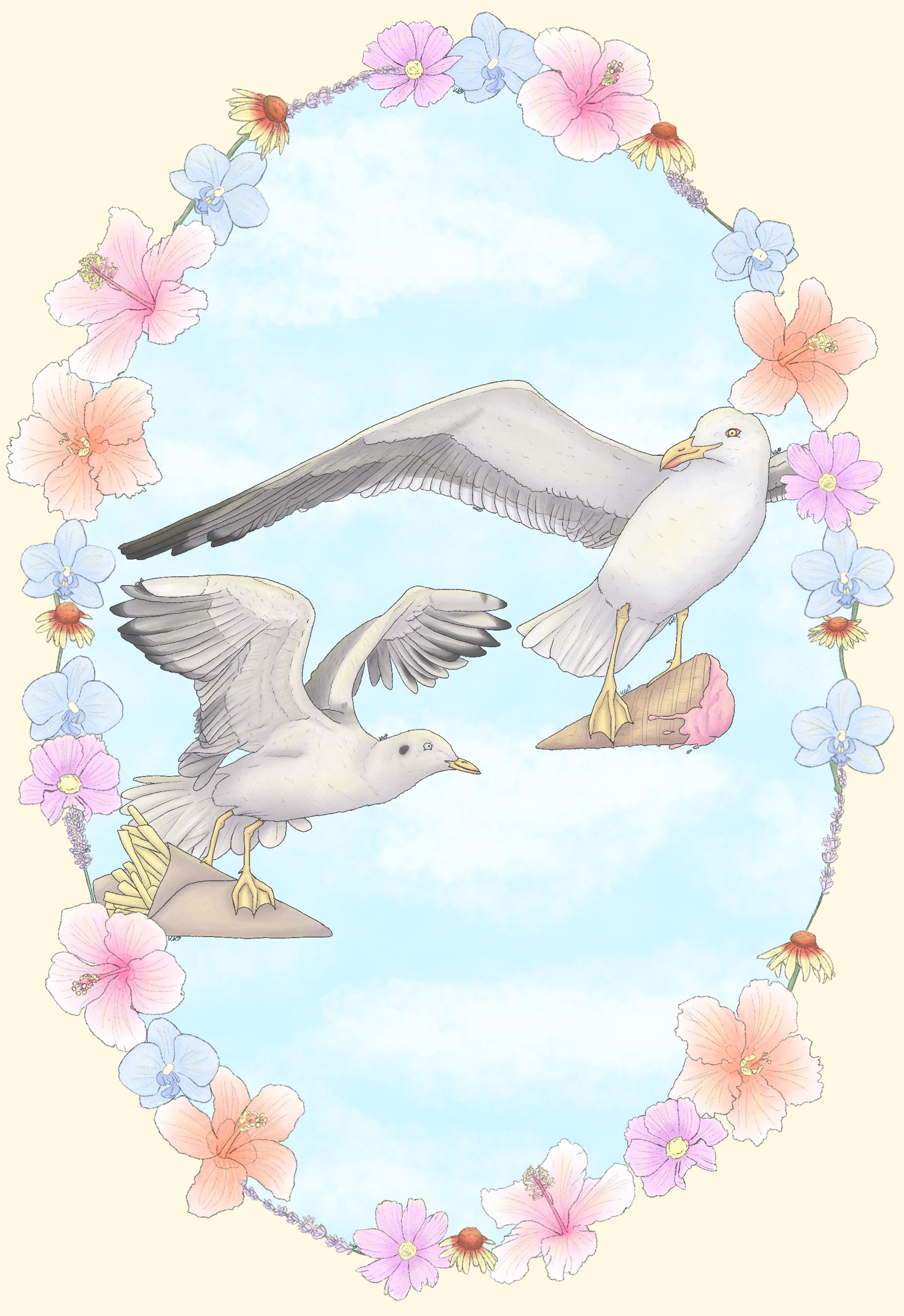 July, a summer themed illustration.