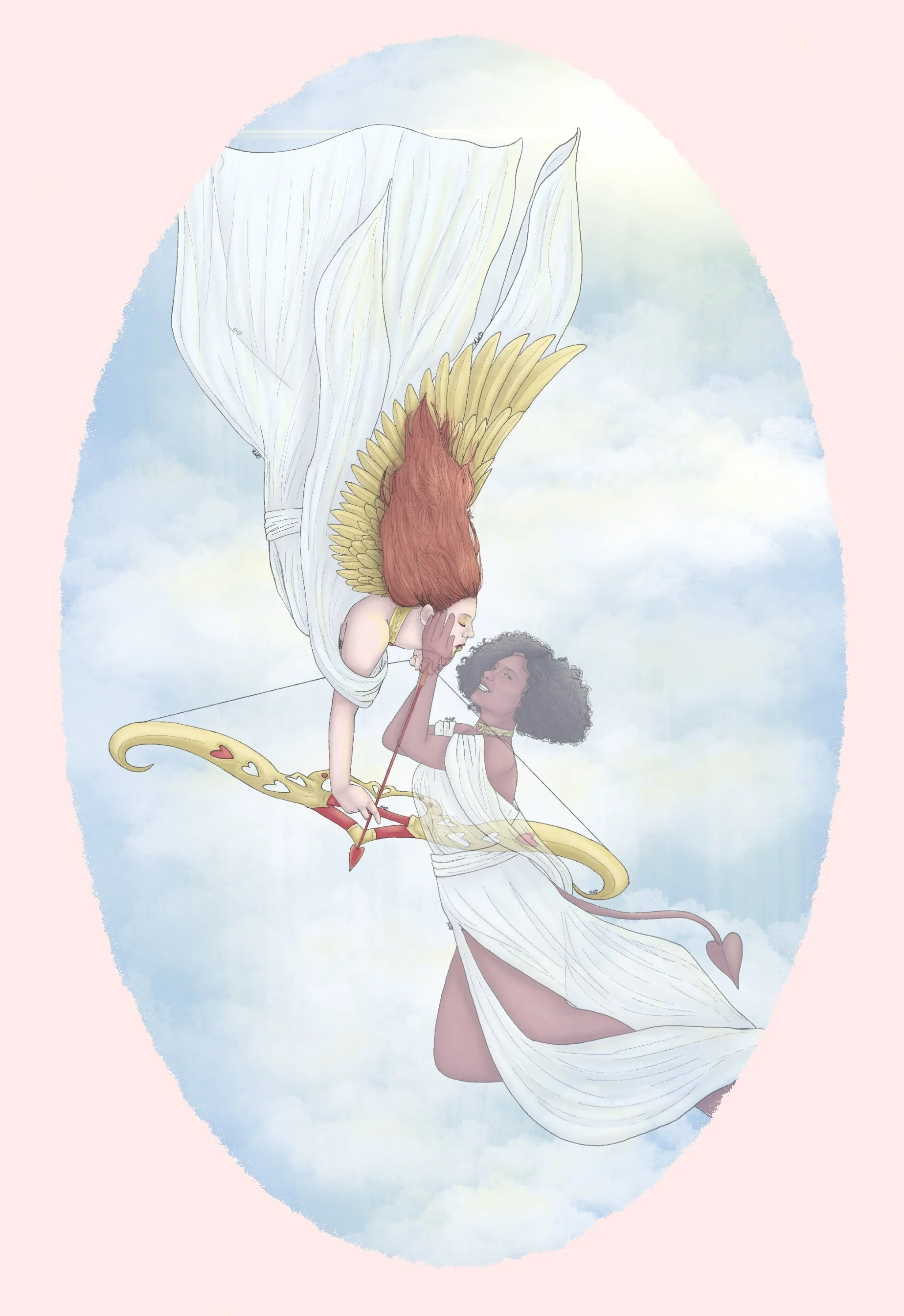 February, “Love Prevails “ a romantic depiction of an Aasimar trying to avenge her Tiefling lover, who (as a ghost) is trying to convince her that revenge is not the answer. 