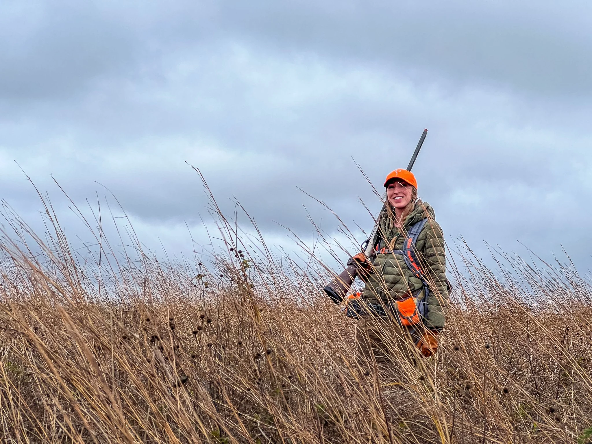 Alexis Burrow pheasant hunting in Minnesota. 