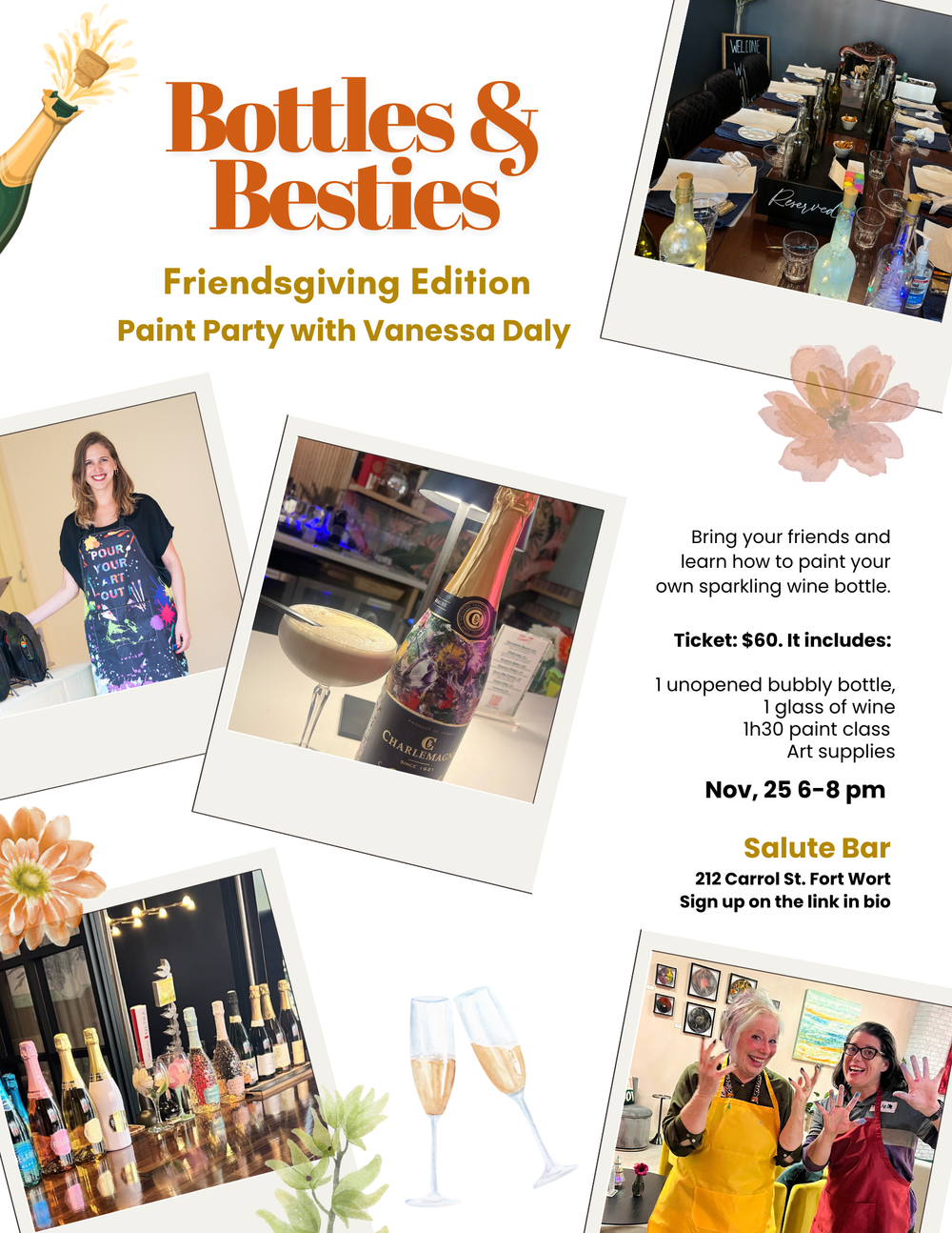 Bottles & Besties Friendsgiving Paint Event