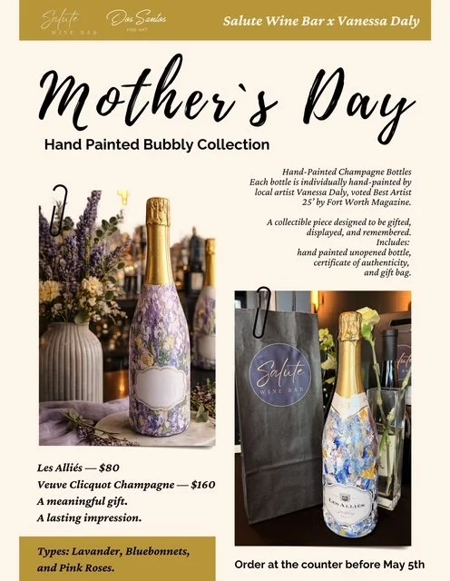 Mother's Day Gift: Hand Painted Bottle of Bubbly