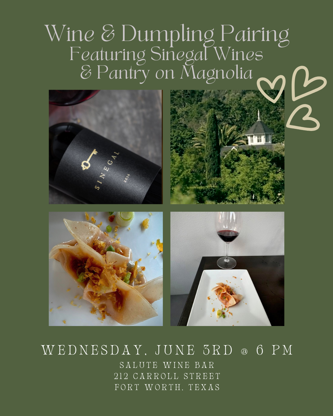 Wine & Dumpling Pairing w Sinegal Wines