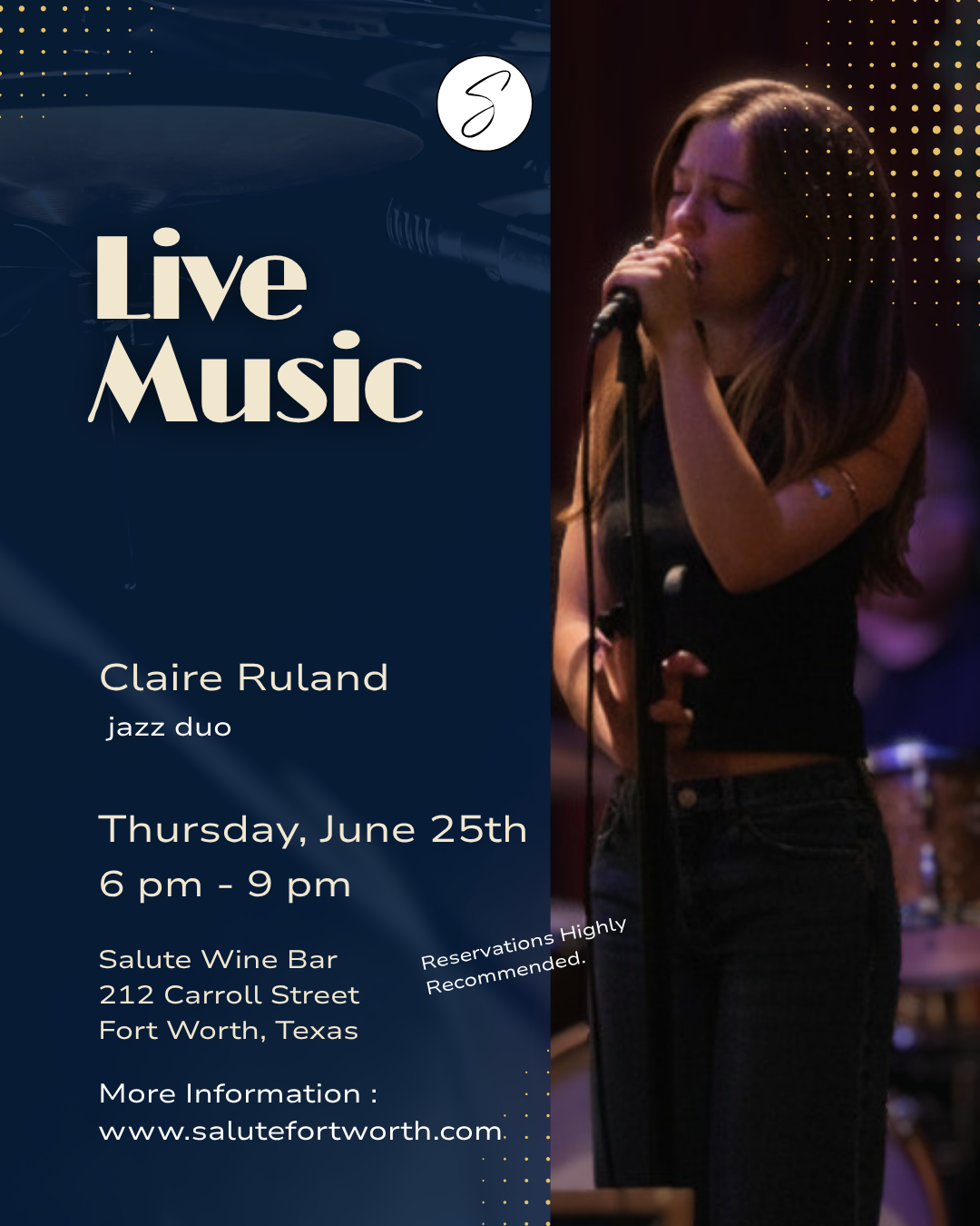 Live Jazz at Salute Wine Bar