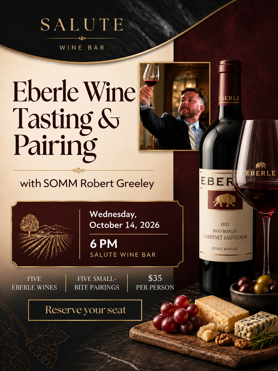 Eberle Wine Tasting & Pairing w Robert Greeley