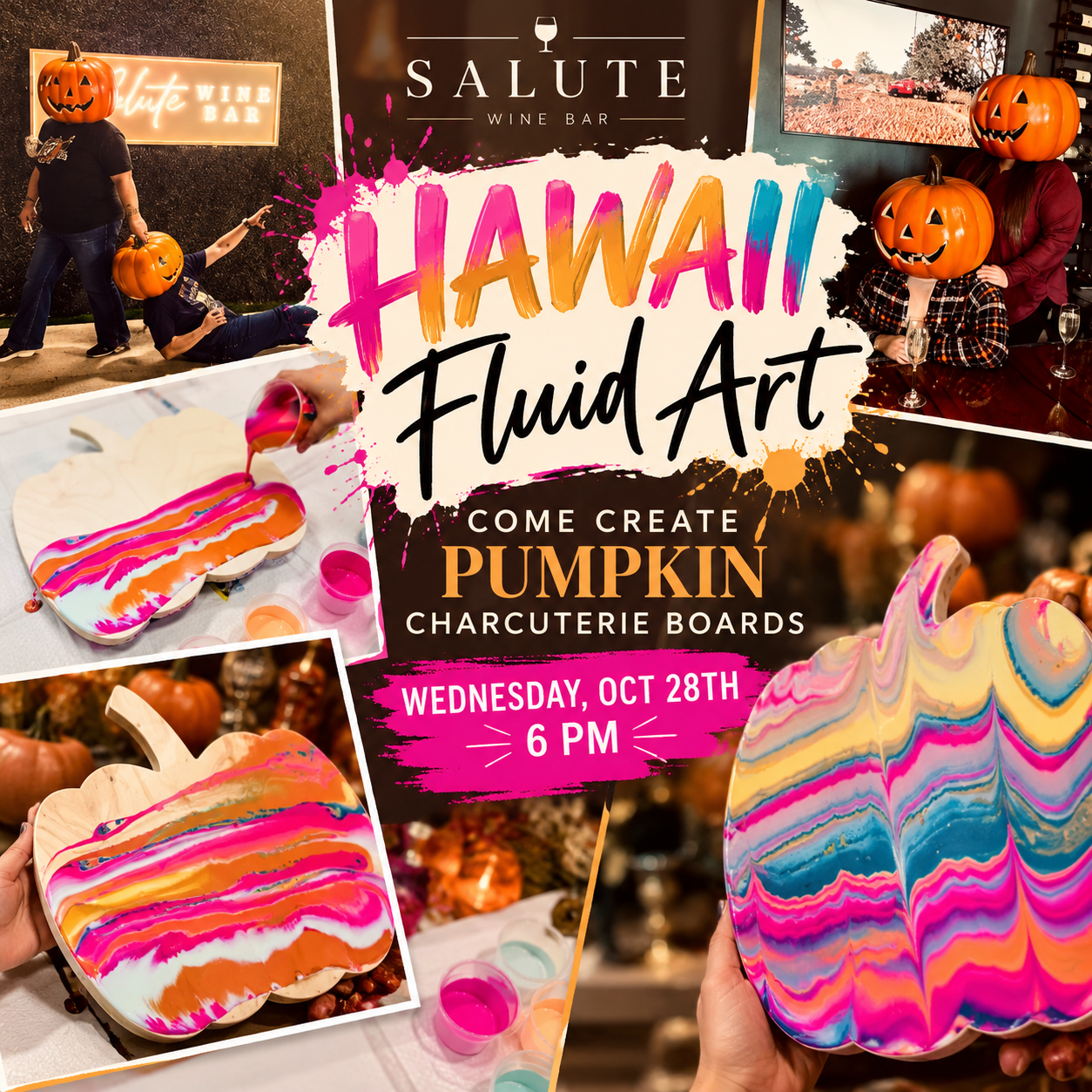 Hawaii Fluid Art Presents: Pumpkin Charcuterie Board Painting