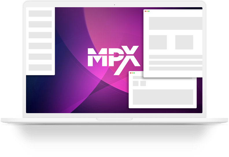 Mockup of MPX Business Operating System with multiple open tabs