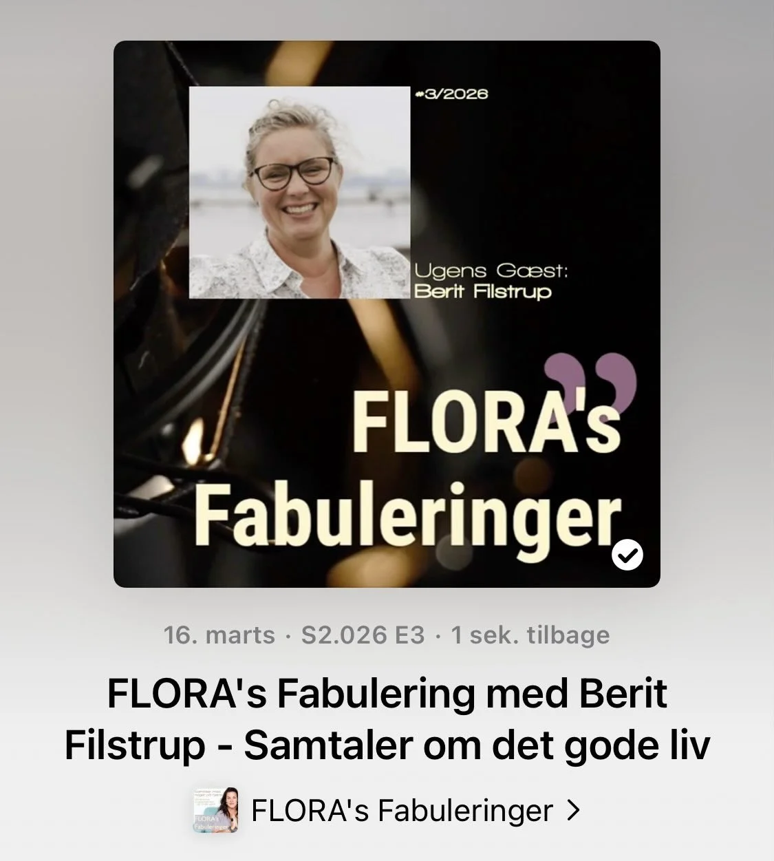 🤩🙏🏼Jeg er stolt og be&aelig;ret over, at @floramelchiorsen inviterede mig til at v&aelig;re g&aelig;st i Floras Fabuleringer 🎙️

Vores samtale er at finde b&aring;de i Floras HJERTERUMMET, p&aring; Podimo, Spotify og Apple Podcast👌🏼

Her ridser