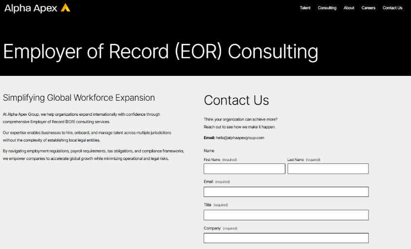 Employer of Record (EOR) Consulting