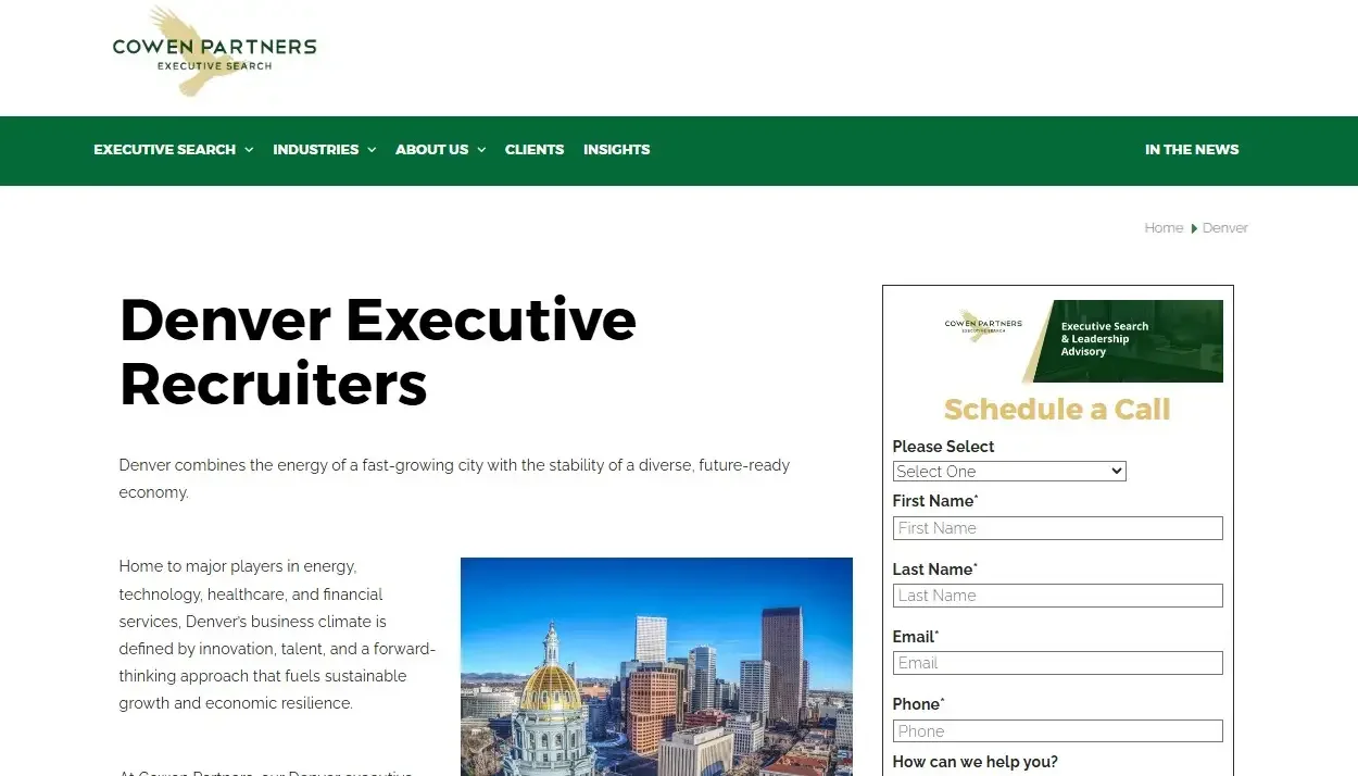 Cowen Partners Executive Search - Best for high-level executive search for large organizations