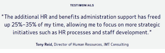 Testimonial regarding additional HR and benefits  administration