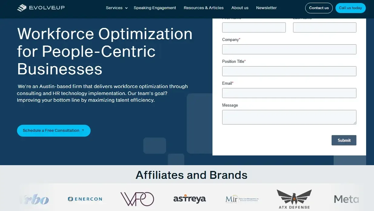 EvolveUp - Best for AI-ready HR systems and fractional HR leadership