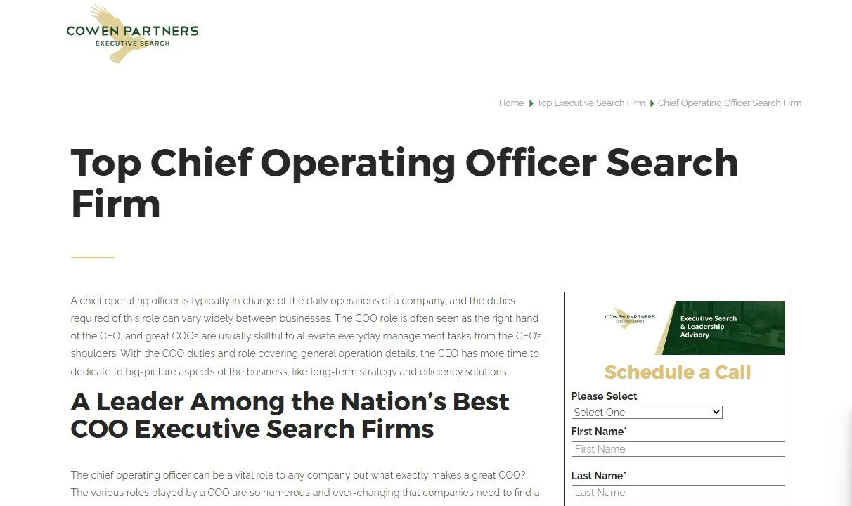 Cowen Partners Executive Search